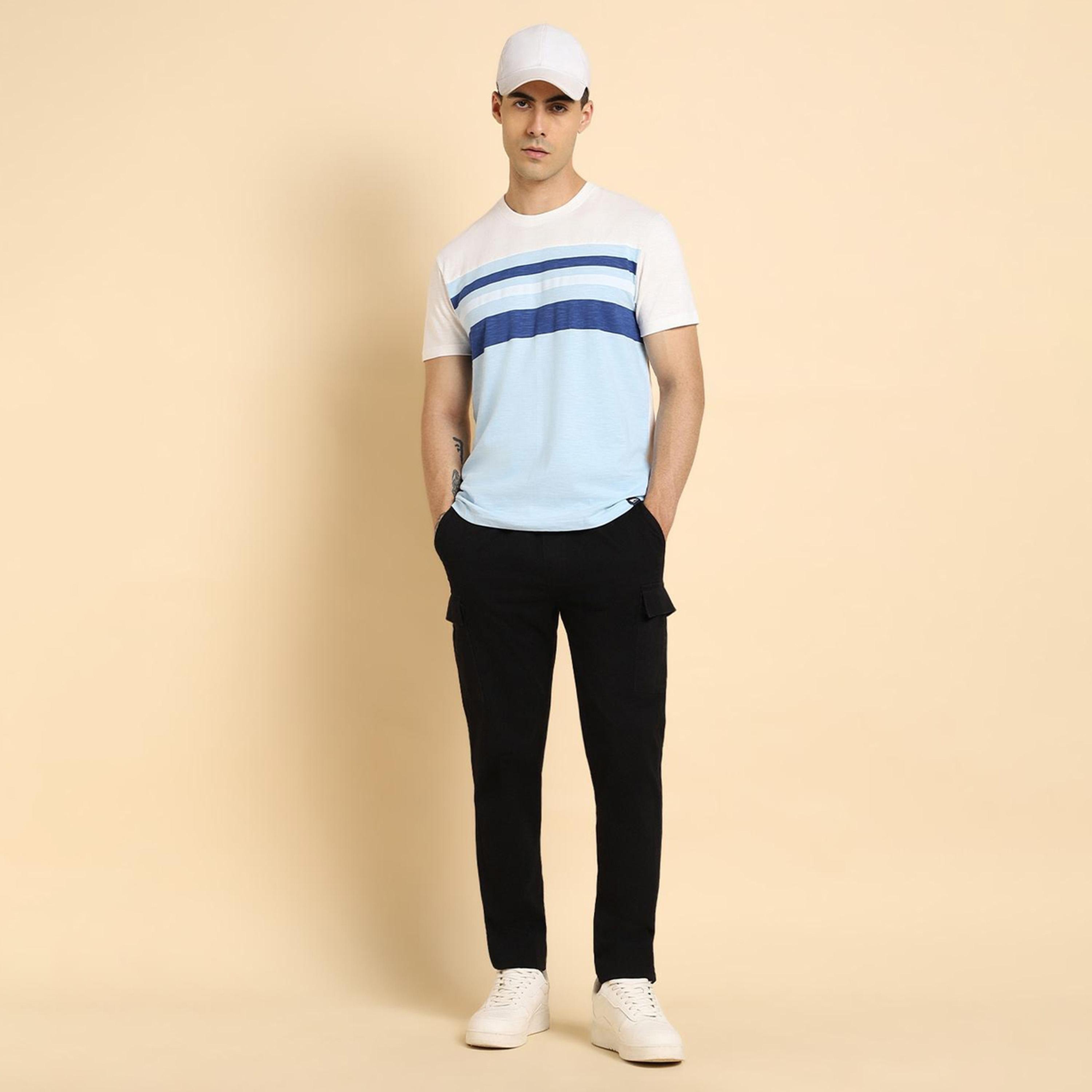 Dennis Lingo X Styli Men Round Neck Regular Fit Blue Striped Casual Cotton T-shirt-men-clothing-tshirtsandpolos-tshirts-image-1