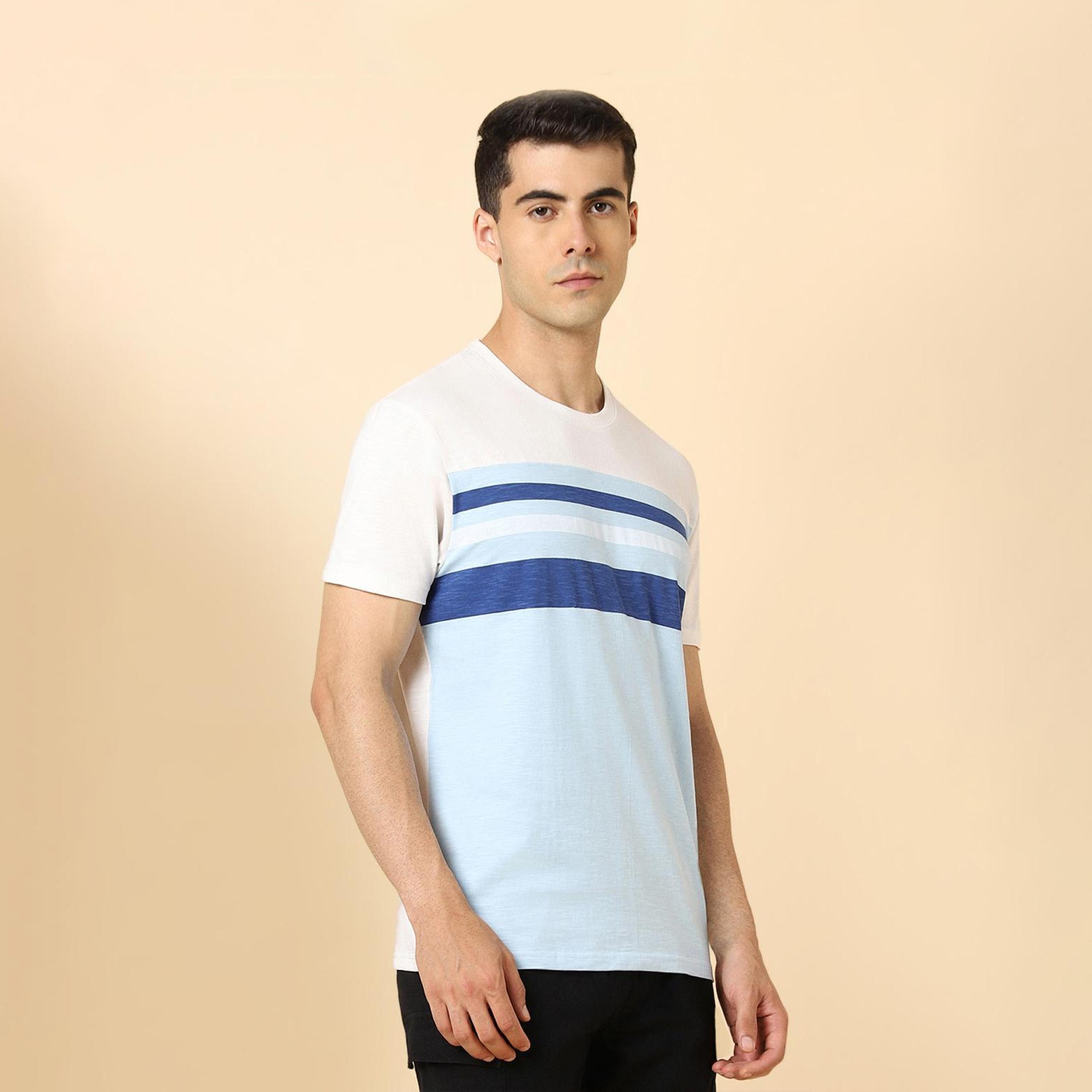 Dennis Lingo X Styli Men Round Neck Regular Fit Blue Striped Casual Cotton T-shirt-men-clothing-tshirtsandpolos-tshirts-image-3