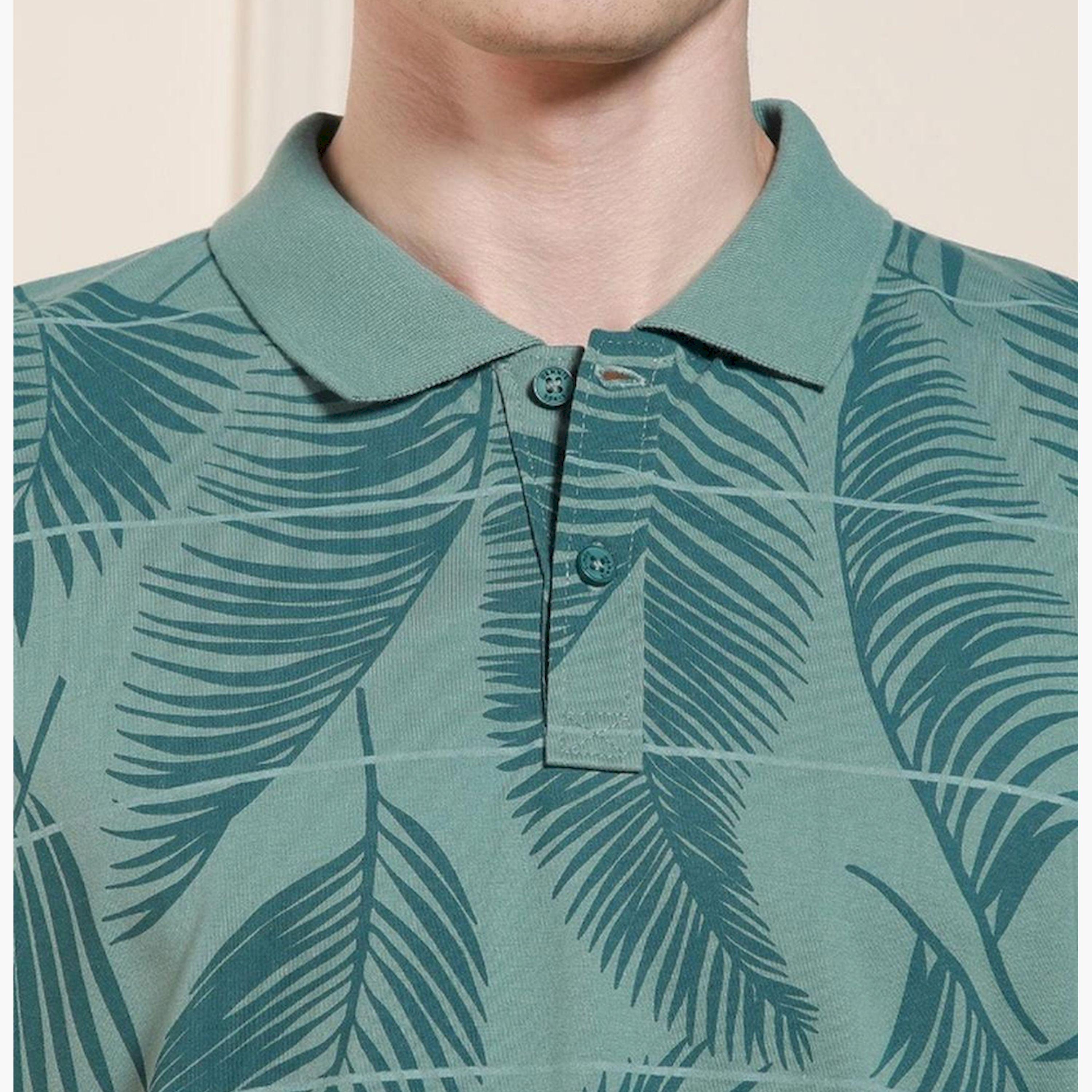 دينيس لينغو× ستايلي-  تي شيرت قطني ياقة بولو مورّد لون أخضر-men-clothing-tshirtsandpolos-tshirts-image-5