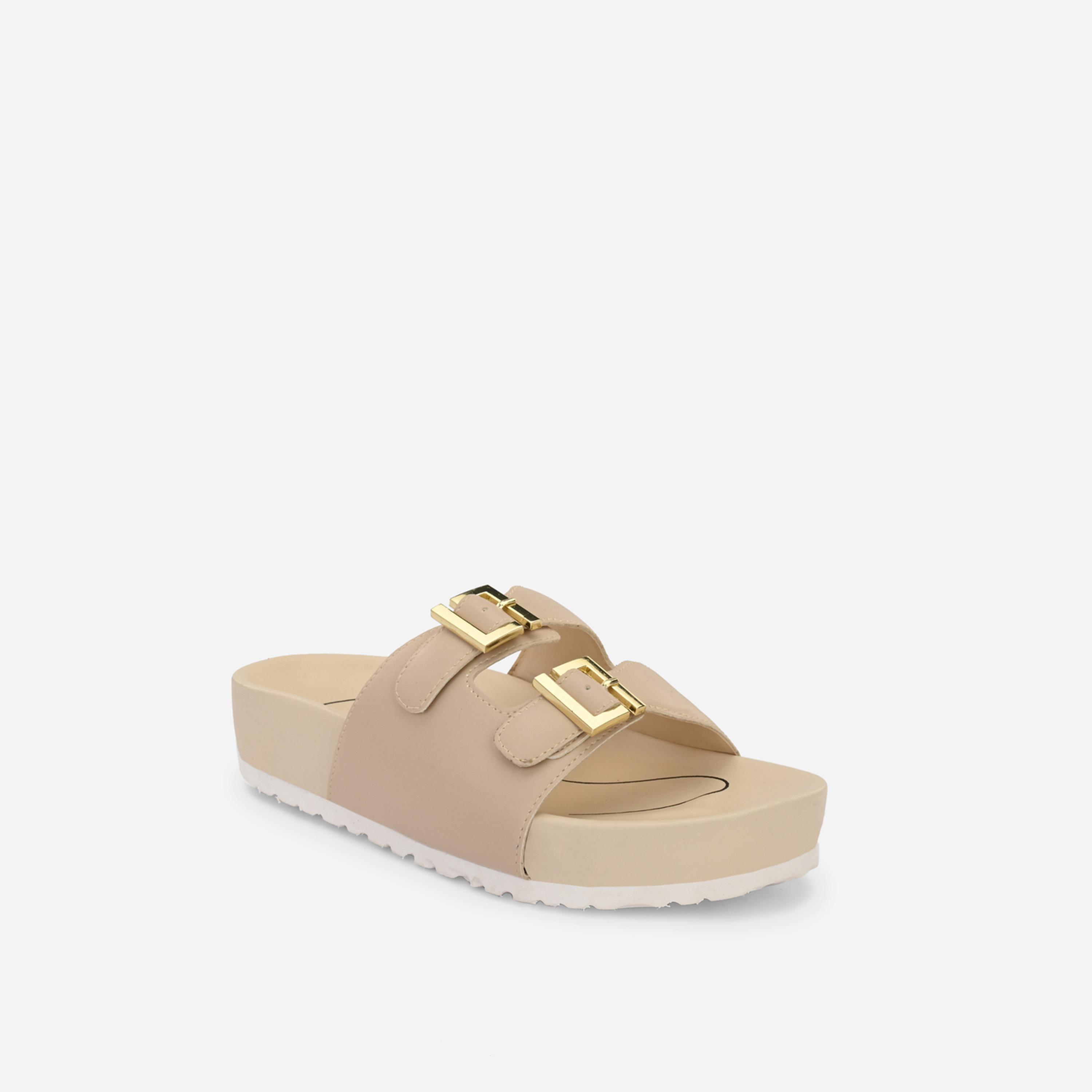 Fresh Feet x Styli Buckle Detail Michelle Orthopedic Sandals-women-shoes-sandals-flats-image-2