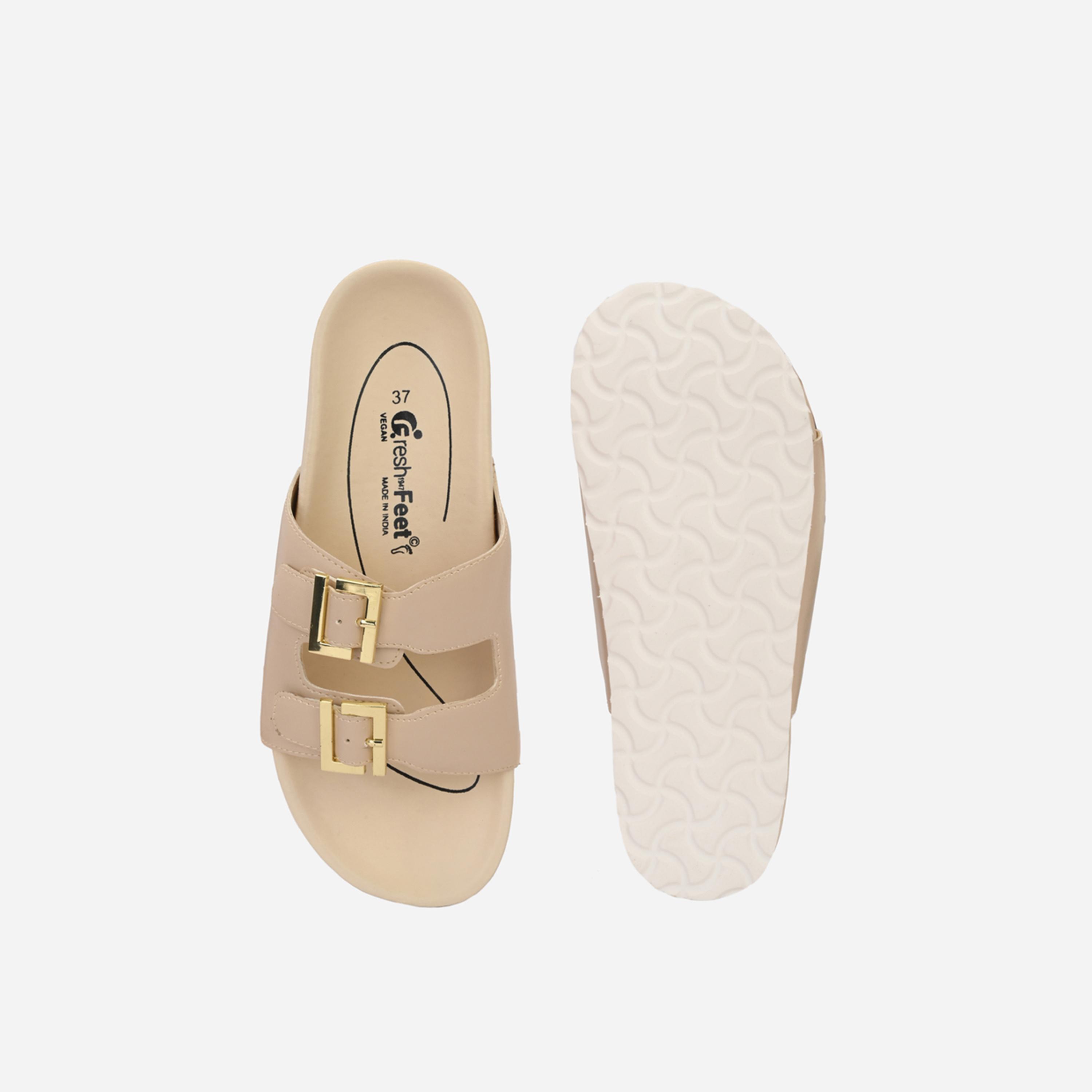 Fresh Feet x Styli Buckle Detail Michelle Orthopedic Sandals-women-shoes-sandals-flats-image-6