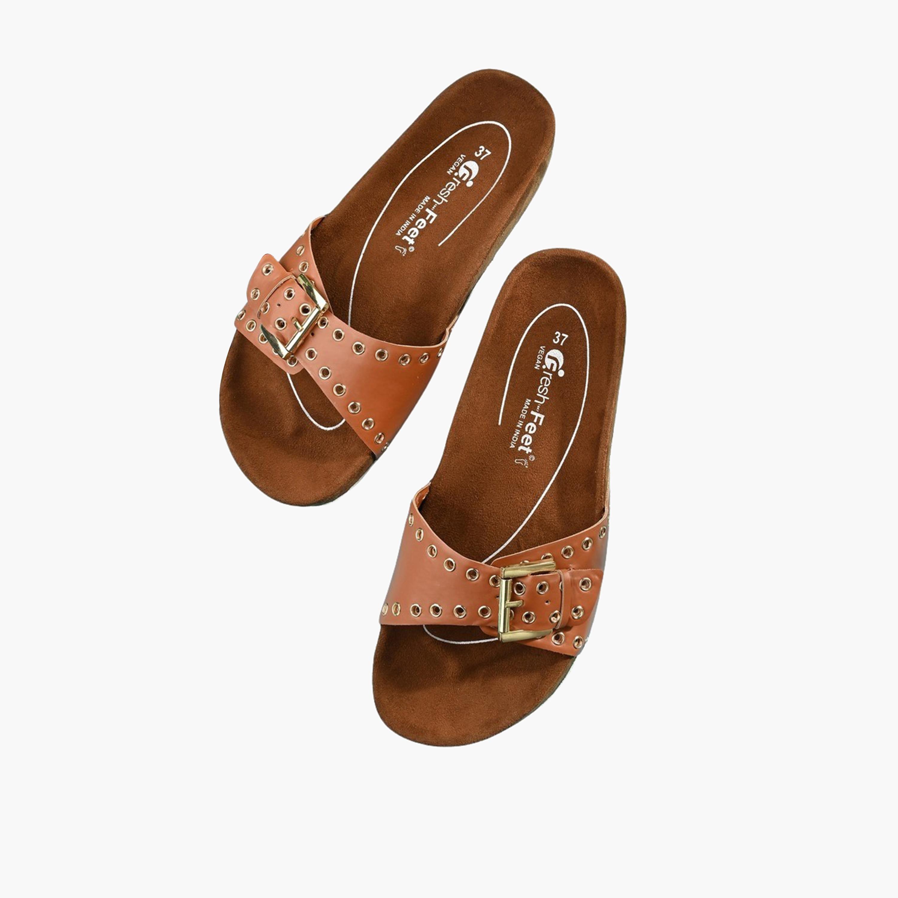فريش فيت × ستايلي - صندل ميا التقويمي بحزام إبزيم-women-shoes-sandals-flats-image-1