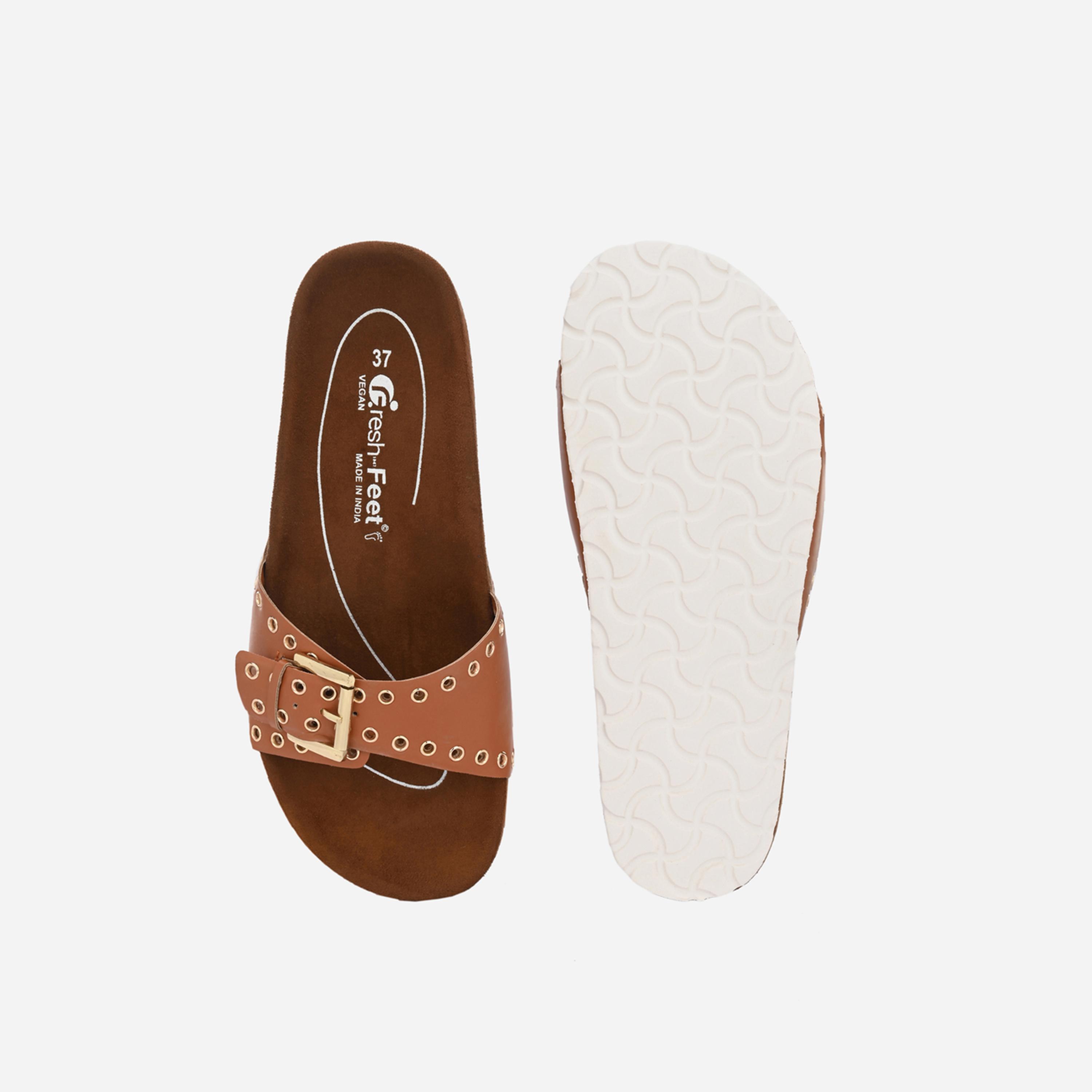 فريش فيت × ستايلي - صندل ميا التقويمي بحزام إبزيم-women-shoes-sandals-flats-image-6