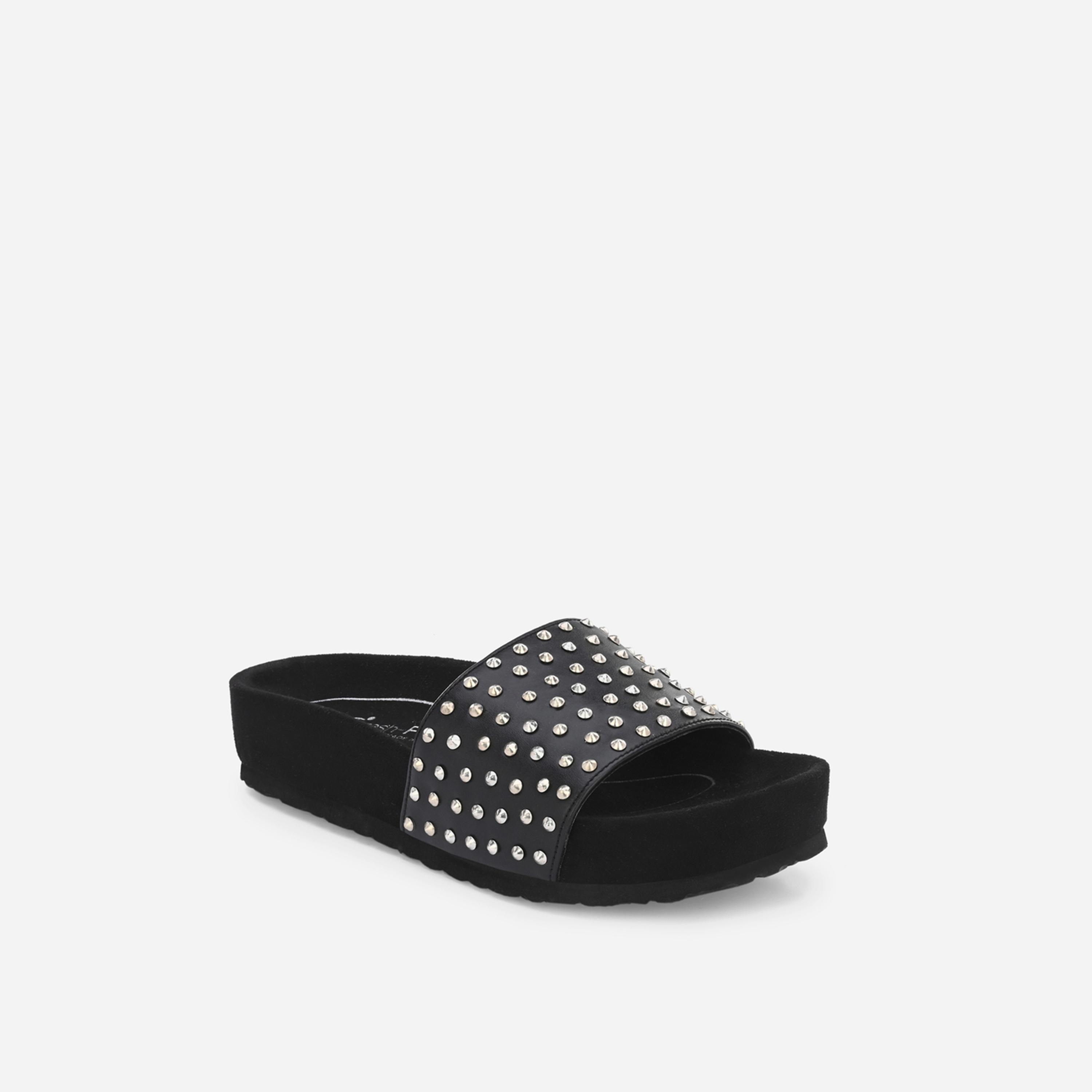 فريش فيت × ستايلي - صندل تقويمي مزين بني-women-shoes-sandals-flats-image-3