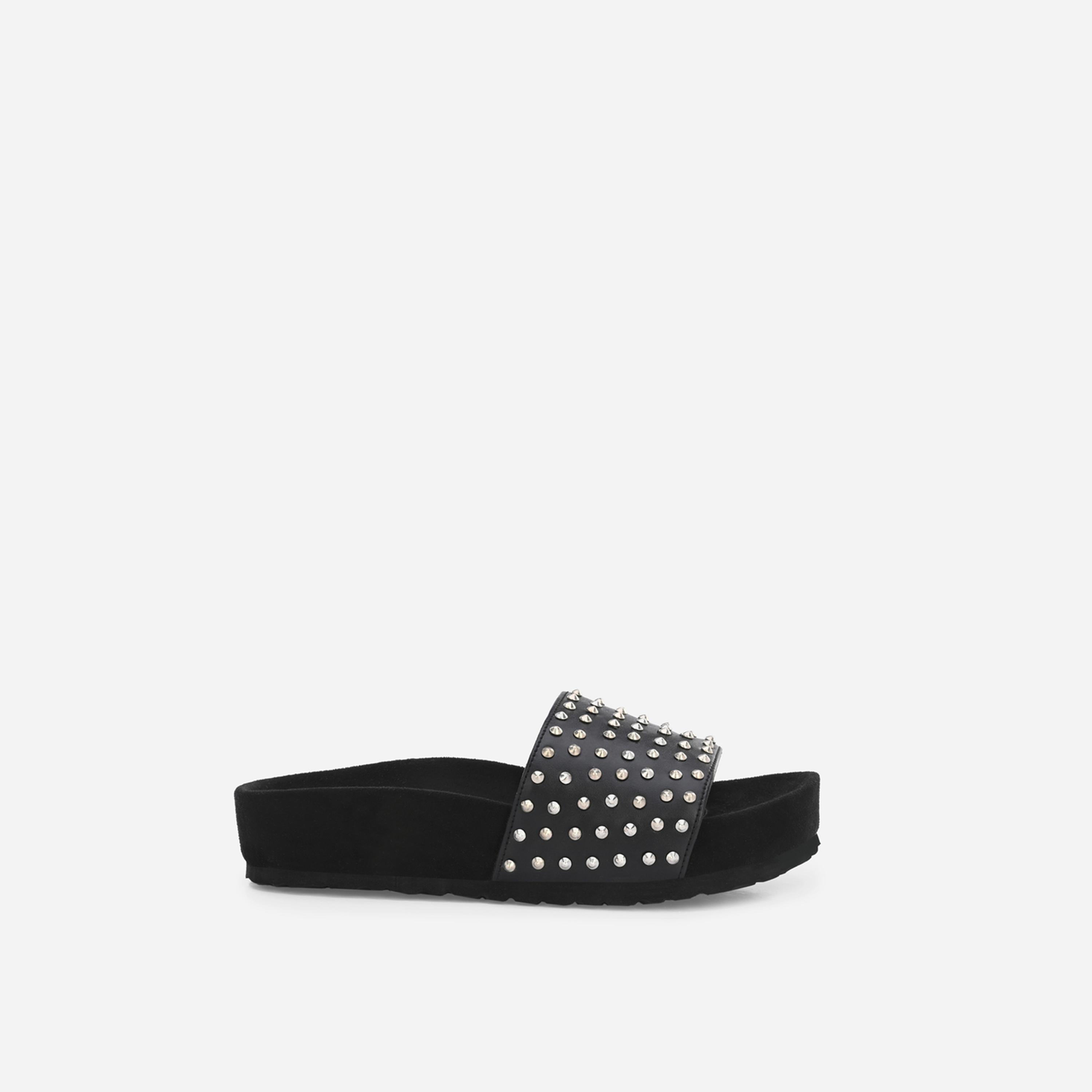فريش فيت × ستايلي - صندل تقويمي مزين بني-women-shoes-sandals-flats-image-4