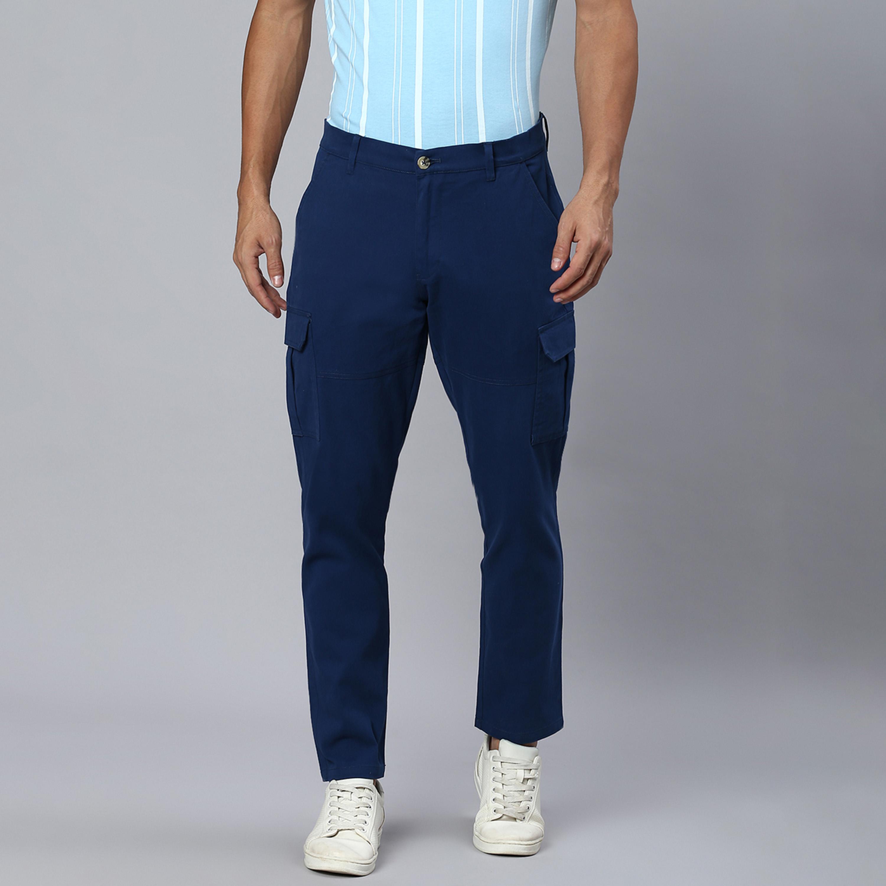 هاي ستار × ستايلي-  بنطال عالي الارتفاع وقصة عادية مع جيوب-men-clothing-bottoms-trousersandchinos-trousers-image-1
