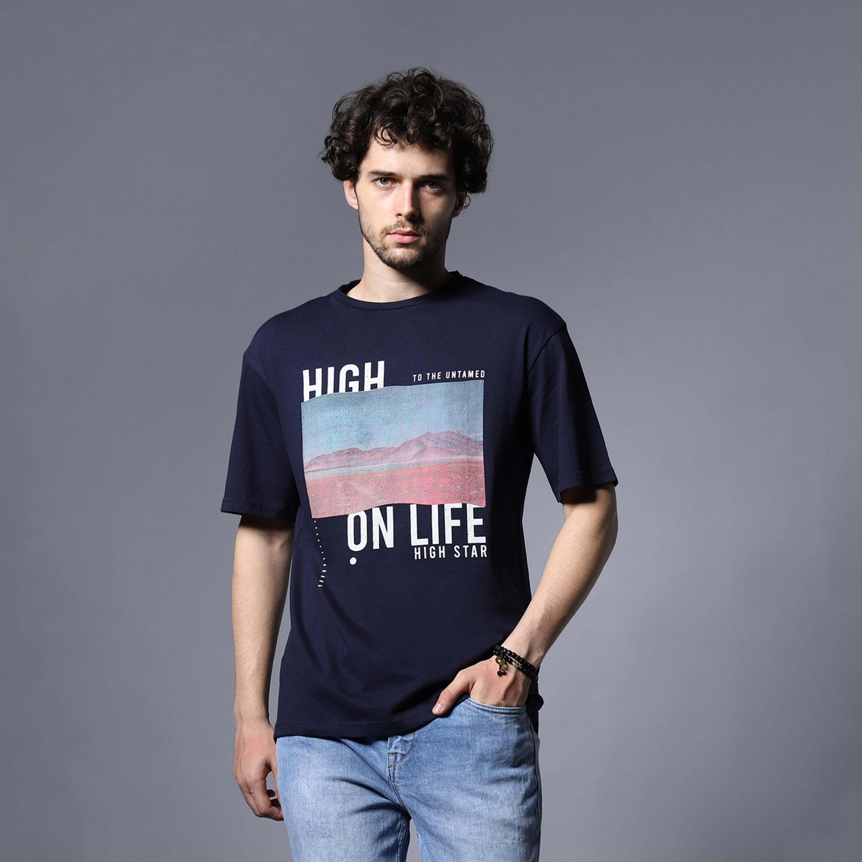 هاي ستار × ستايلي-  تي شيرت للرجال أزرق-men-clothing-tshirtsandpolos-tshirts-image-5