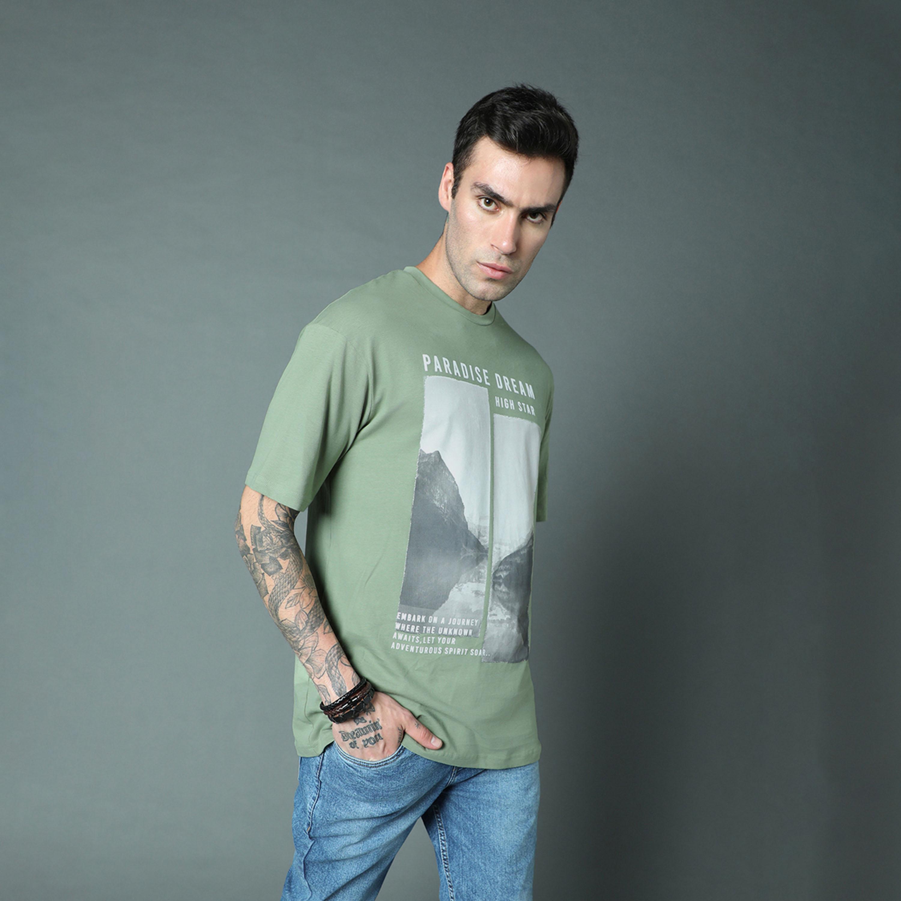 هاي ستار × ستايلي-  تي شيرت للرجال أخضر-men-clothing-tshirtsandpolos-tshirts-image-2