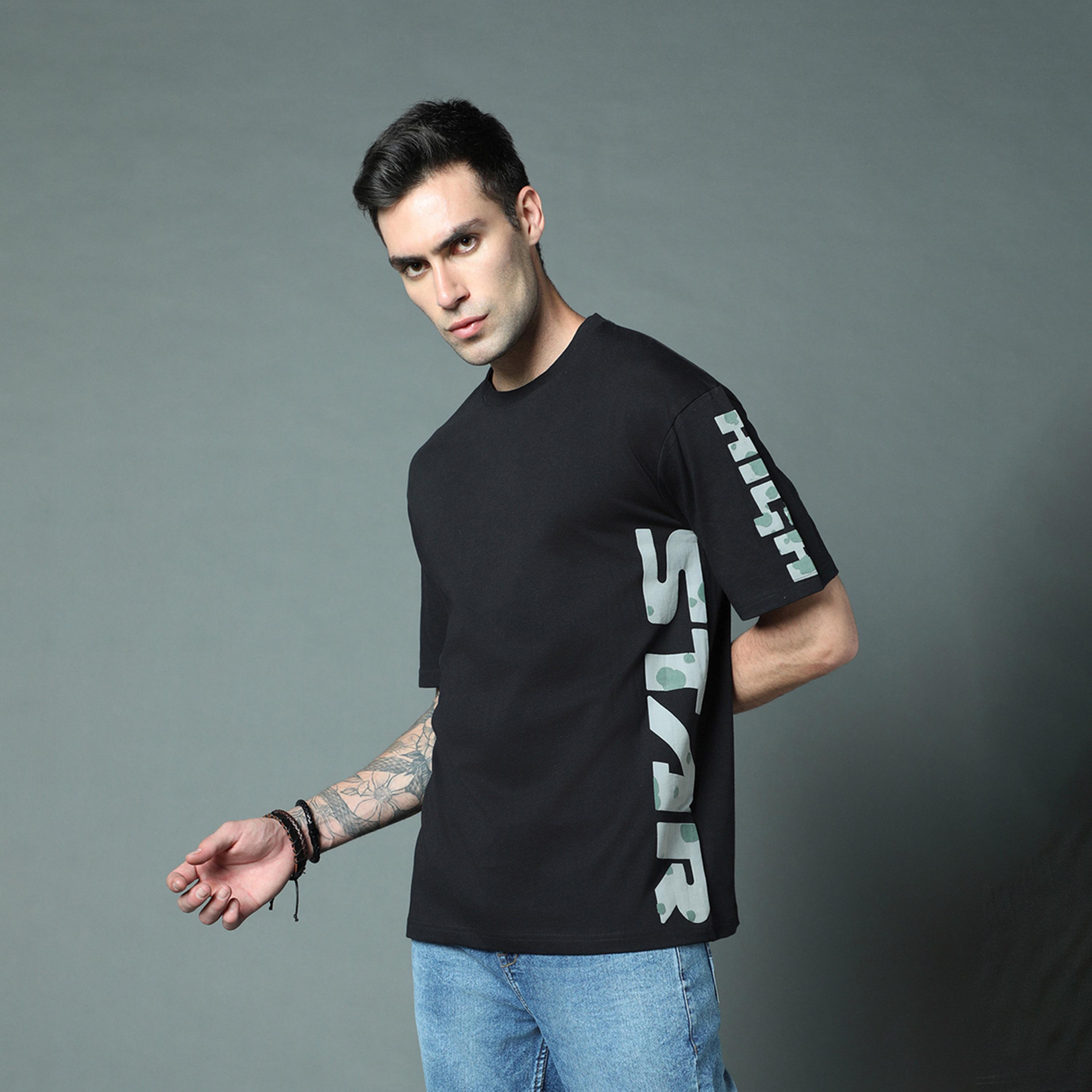 هاي ستار × ستايلي-  تي شيرت للرجال أسود-men-clothing-tshirtsandpolos-tshirts-image-6