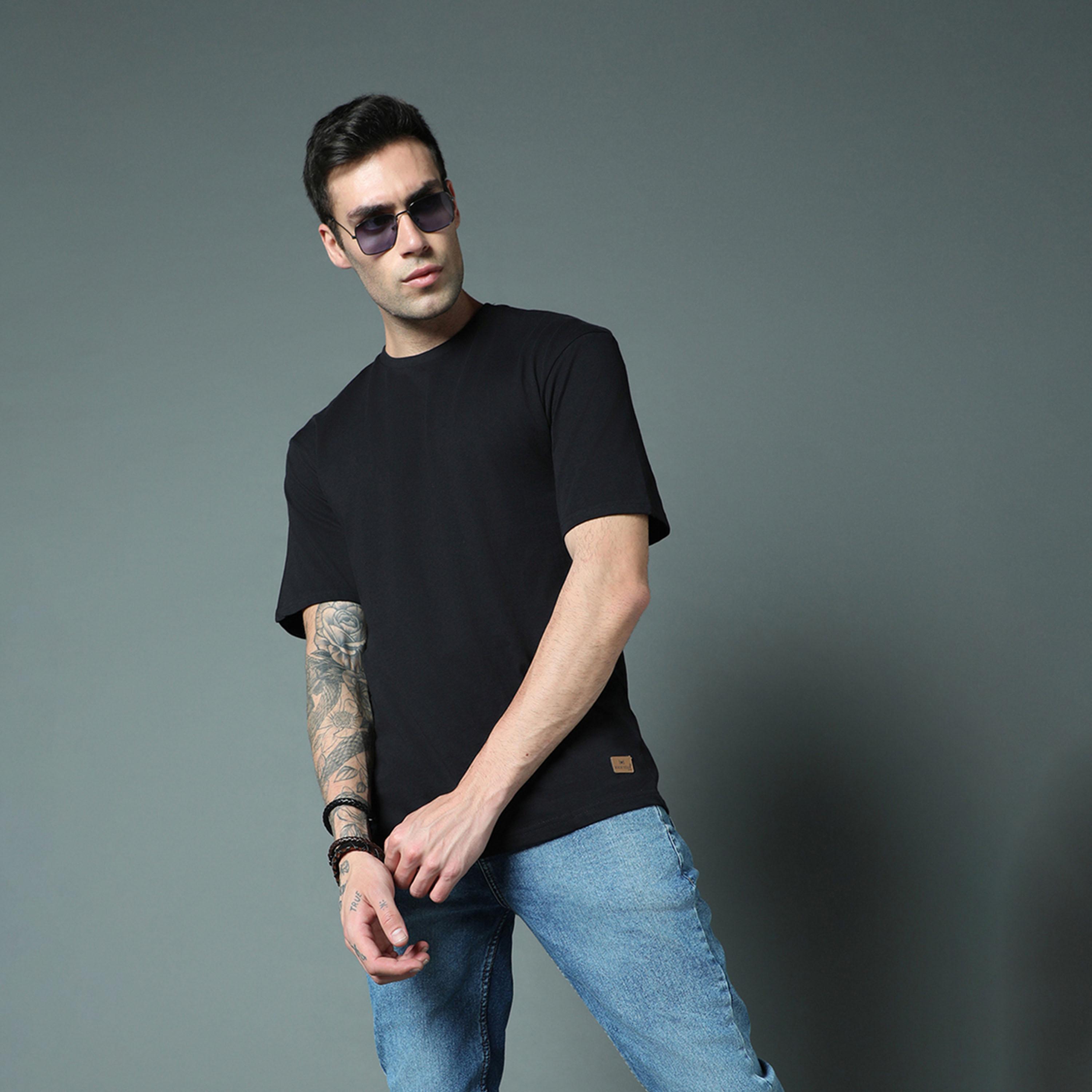 هاي ستار × ستايلي-  تي شيرت للرجال أسود-men-clothing-tshirtsandpolos-tshirts-image-2