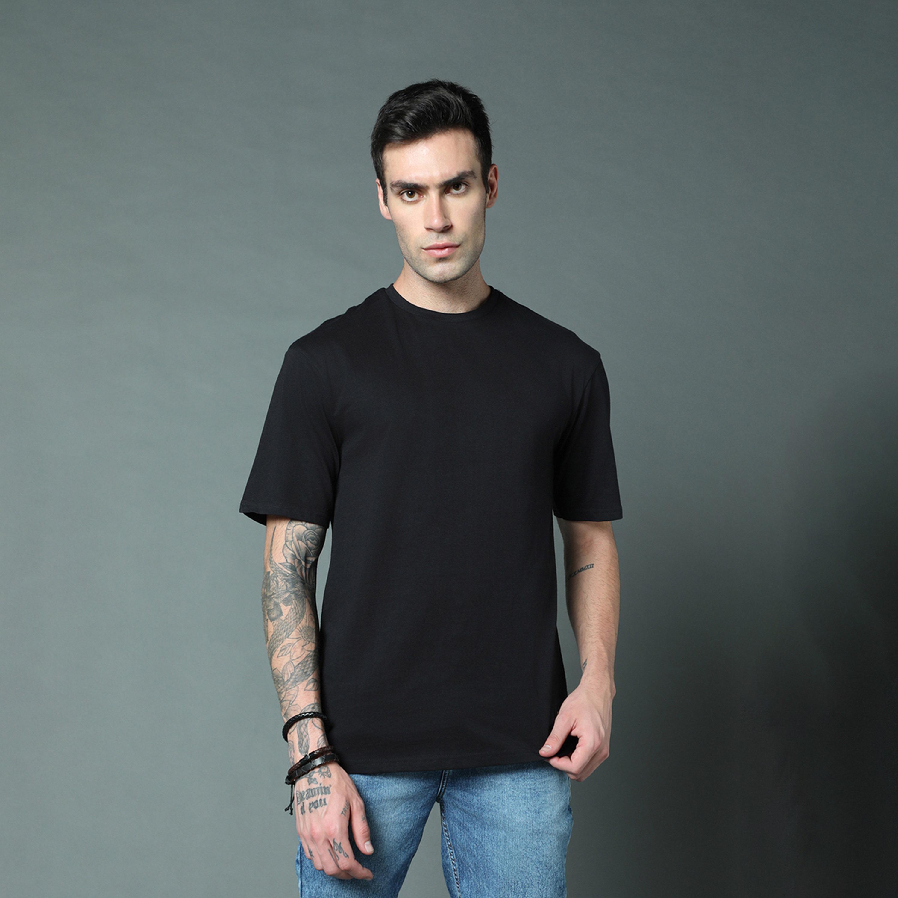 هاي ستار × ستايلي-  تي شيرت للرجال أسود-men-clothing-tshirtsandpolos-tshirts-image-5