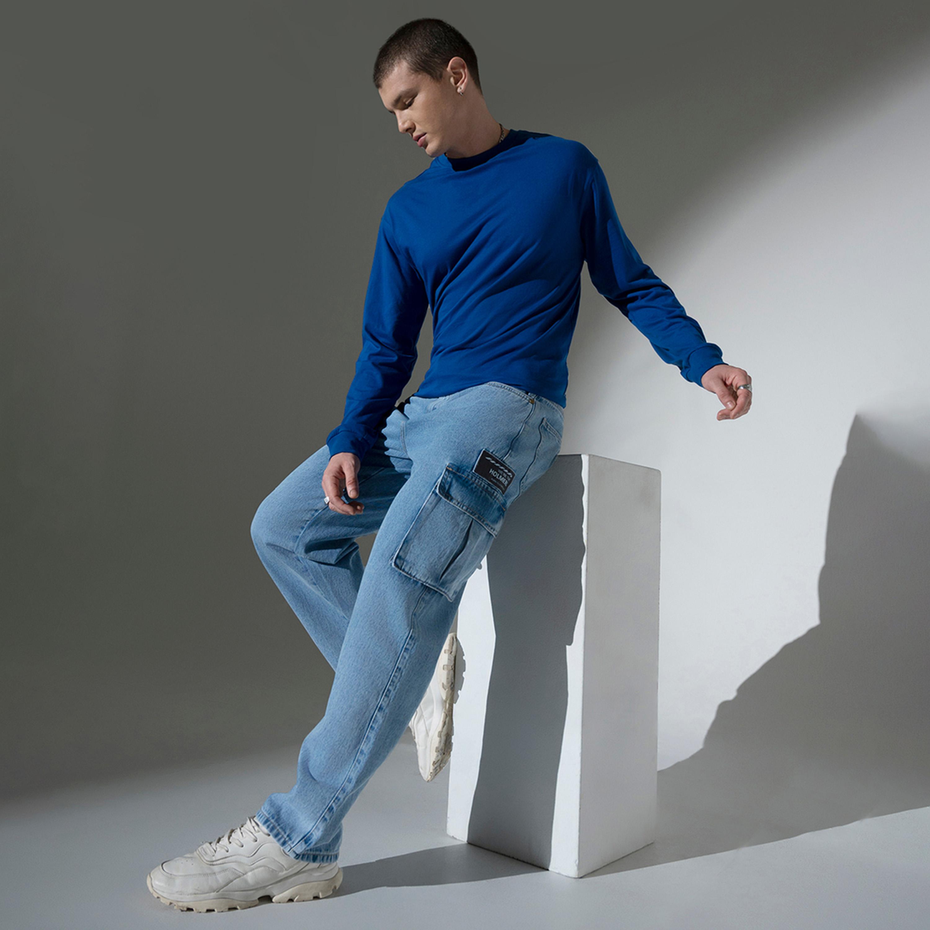 هابرهولم × ستايلي-  بنطال جينز للرجال أزرق-men-clothing-bottoms-jeans-image-1