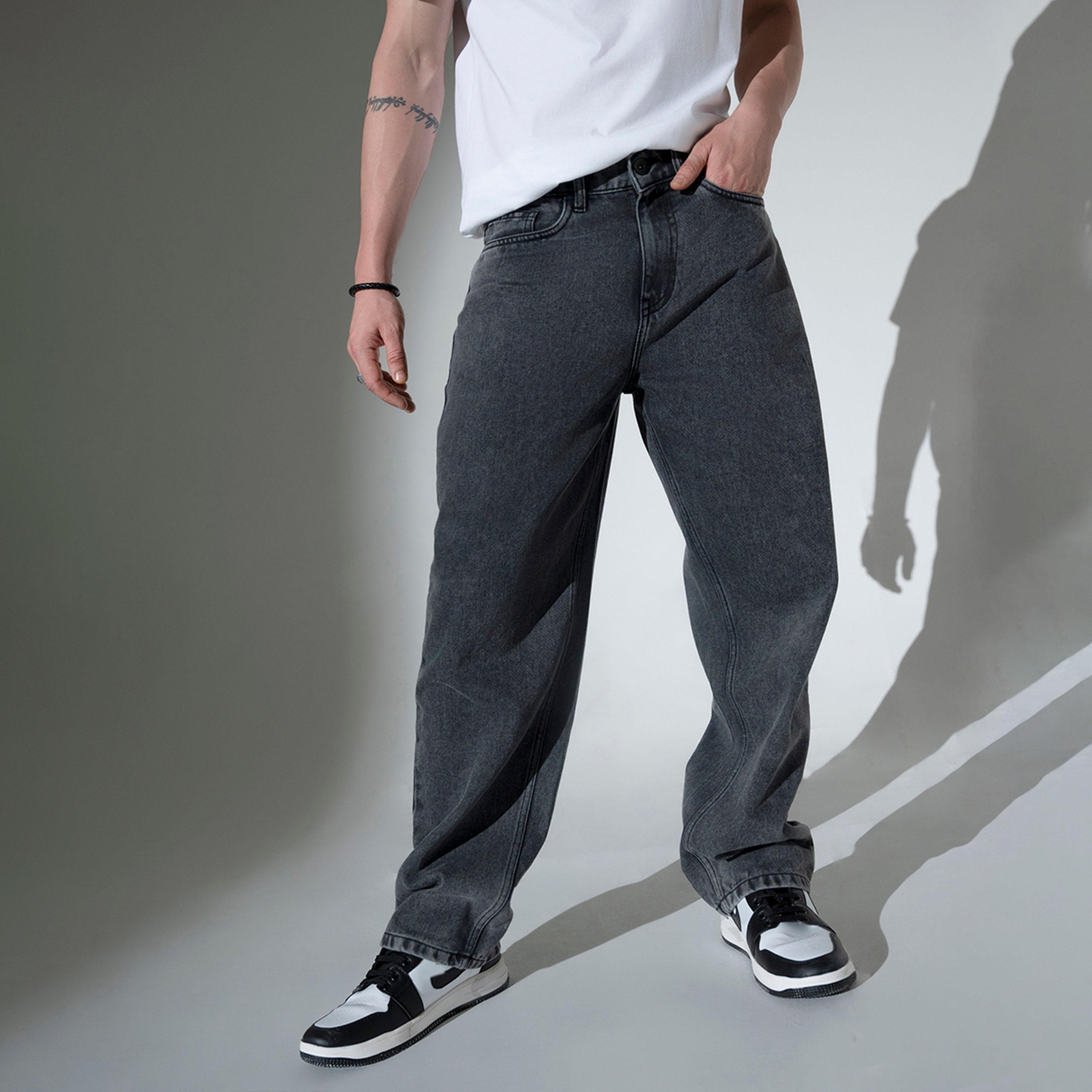 Hubberholme X Styli Men Grey Jeans-men-clothing-bottoms-jeans-image-2