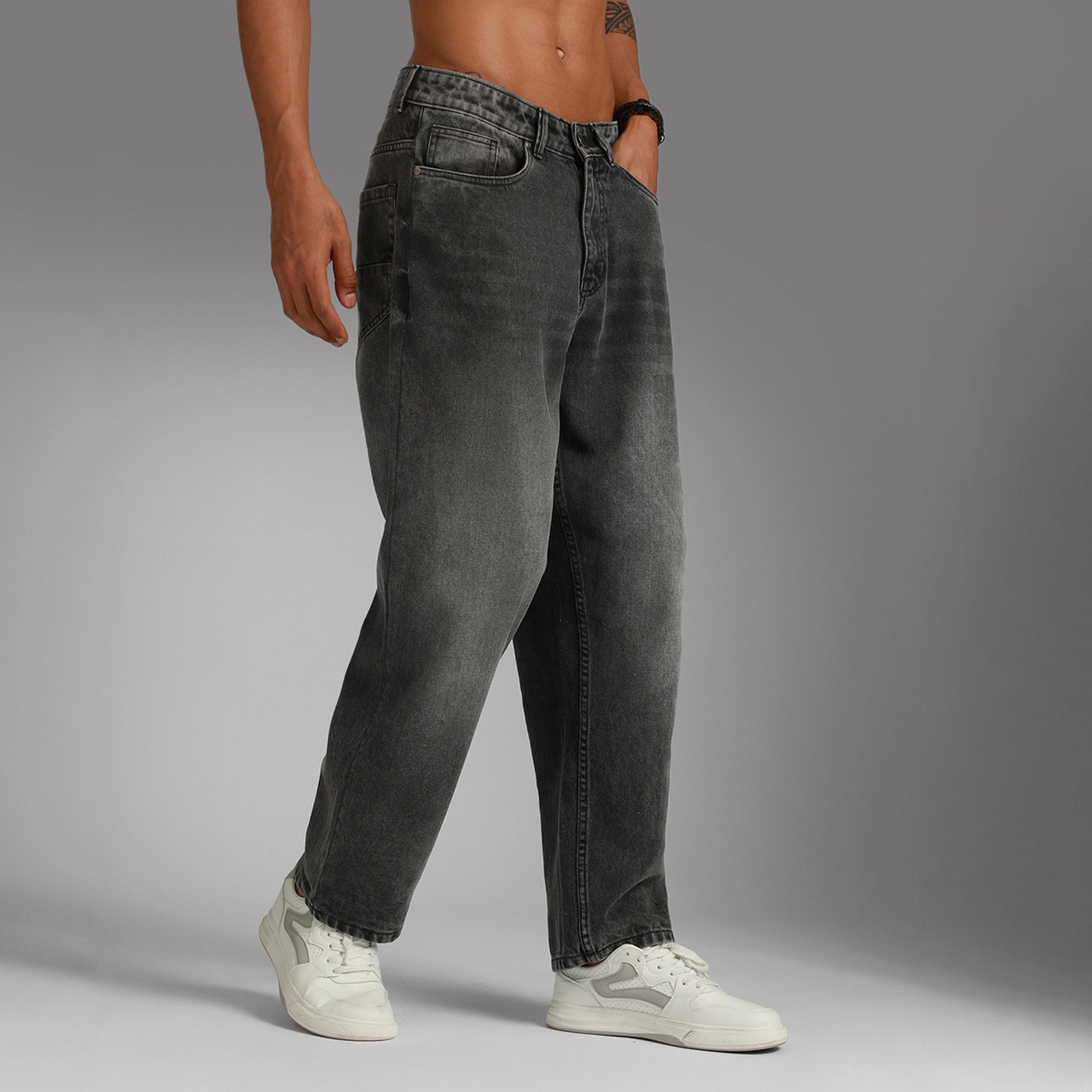 هاي ستار × ستايلي-  بنطال جينز أسود للرجال-men-clothing-bottoms-jeans-image-1