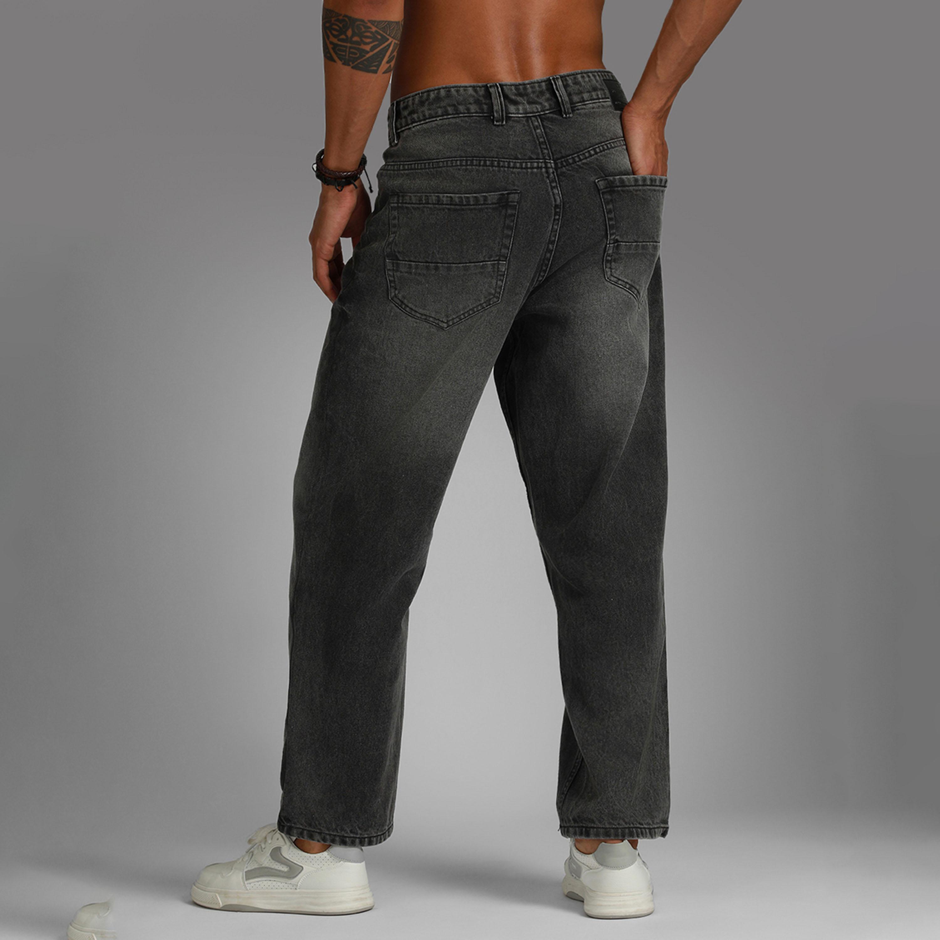 هاي ستار × ستايلي-  بنطال جينز أسود للرجال-men-clothing-bottoms-jeans-image-2