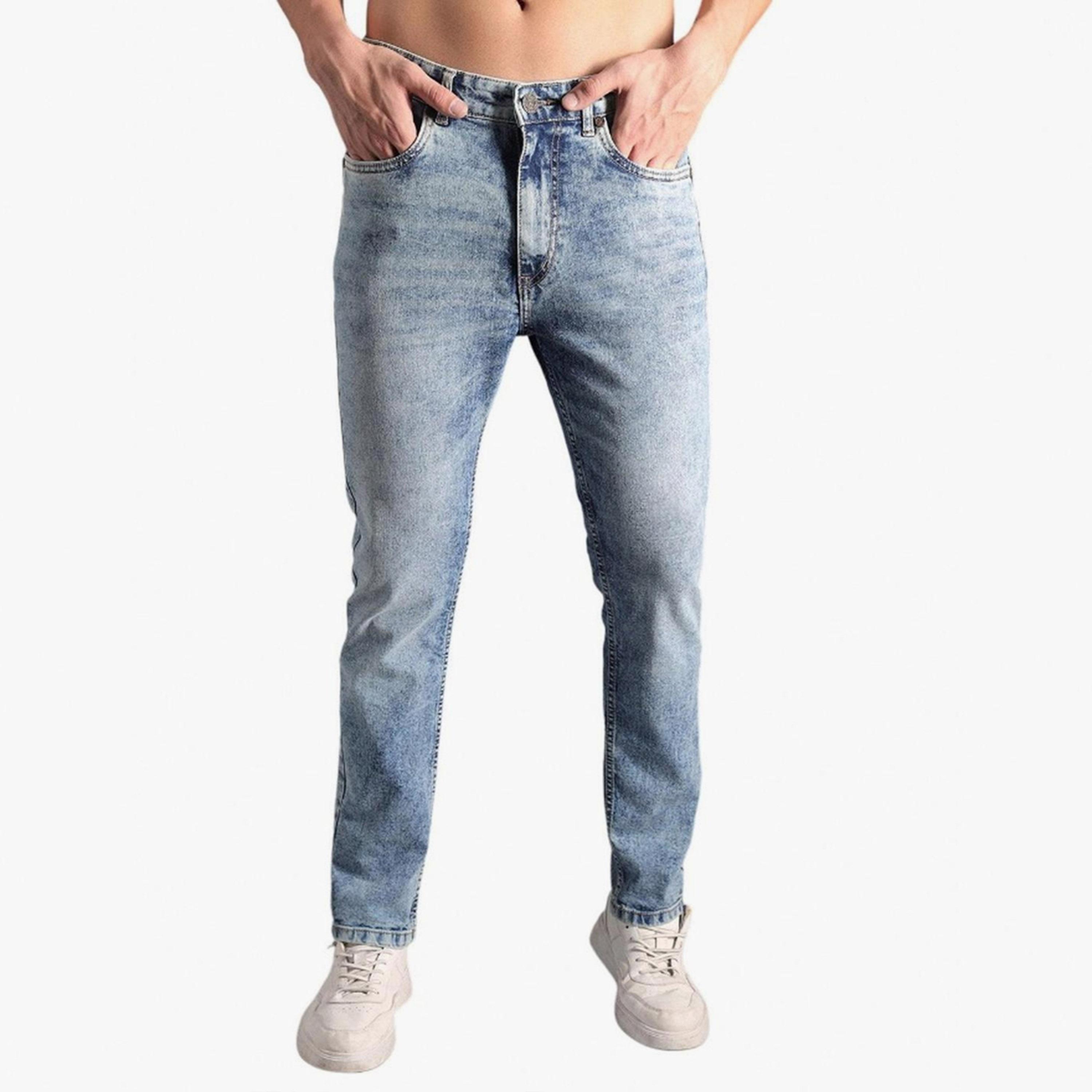 هاي ستار × ستايلي-  بنطال جينز نيلي 35 للرجال-men-clothing-bottoms-jeans-image-1