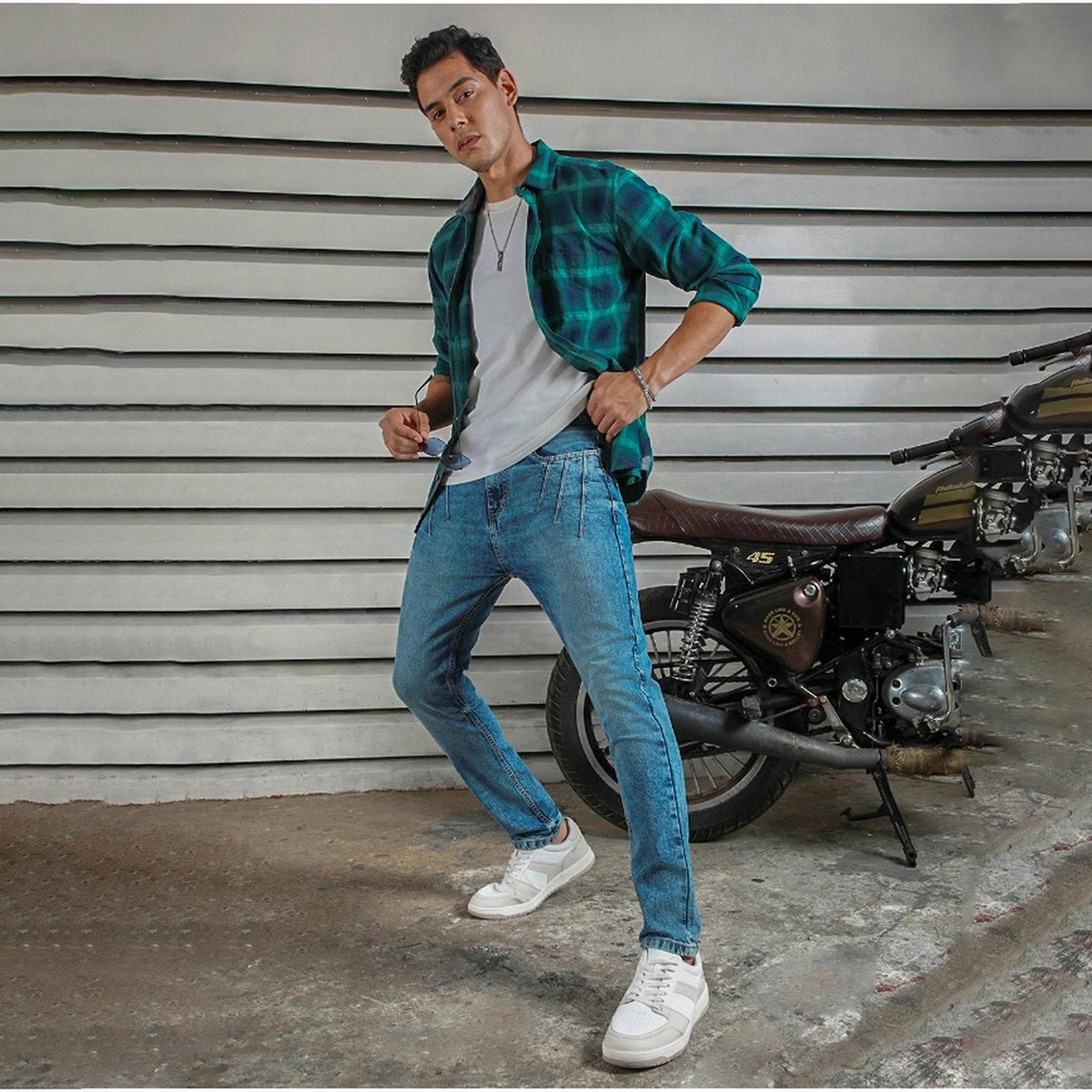 هاي ستار × ستايلي-  بنطال جينز للرجال نيلي 33-men-clothing-bottoms-jeans-image-1