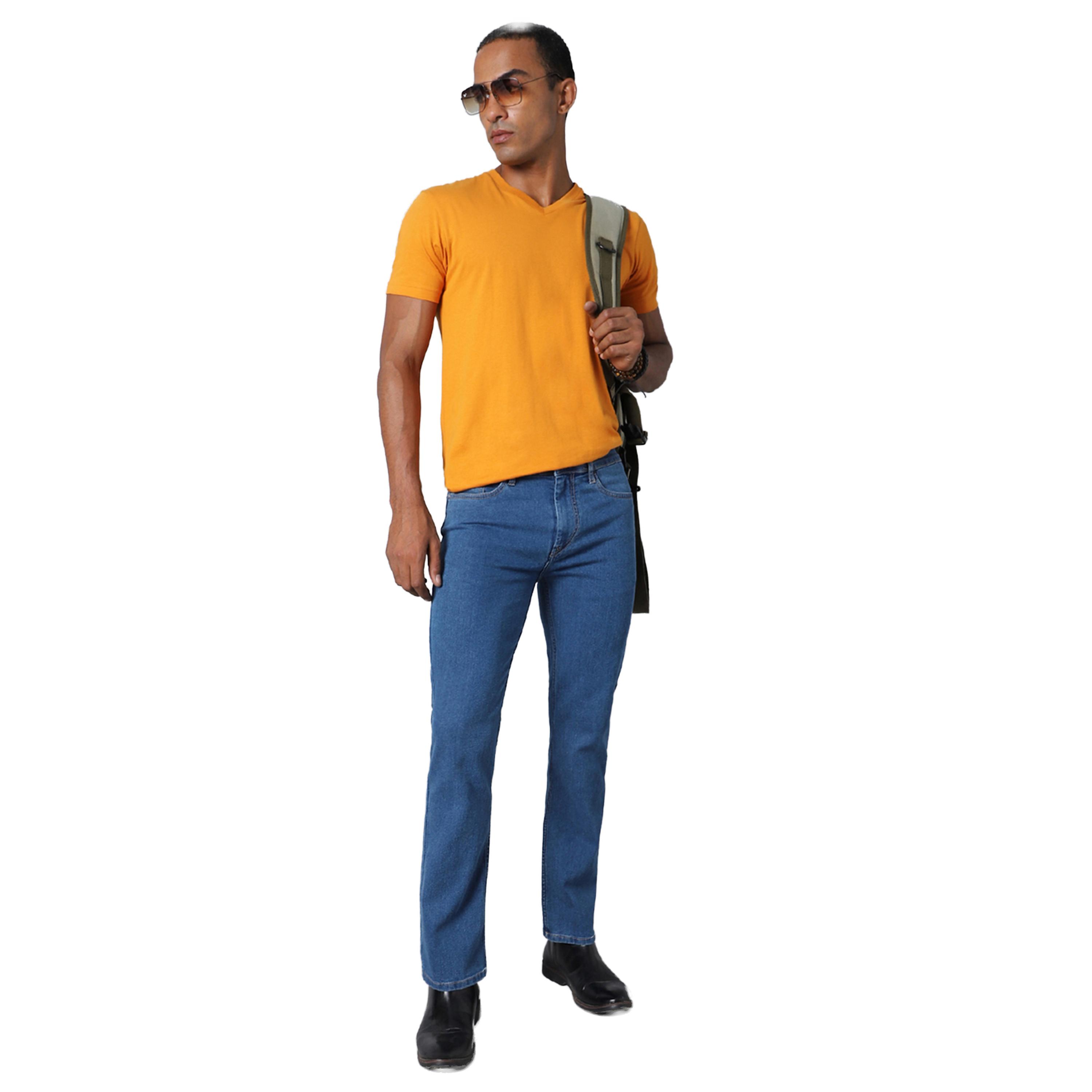 هاي ستار × ستايلي - بنطال جينز بخصر متوسط الارتفاع بقصّة عادية-men-clothing-bottoms-jeans-image-1