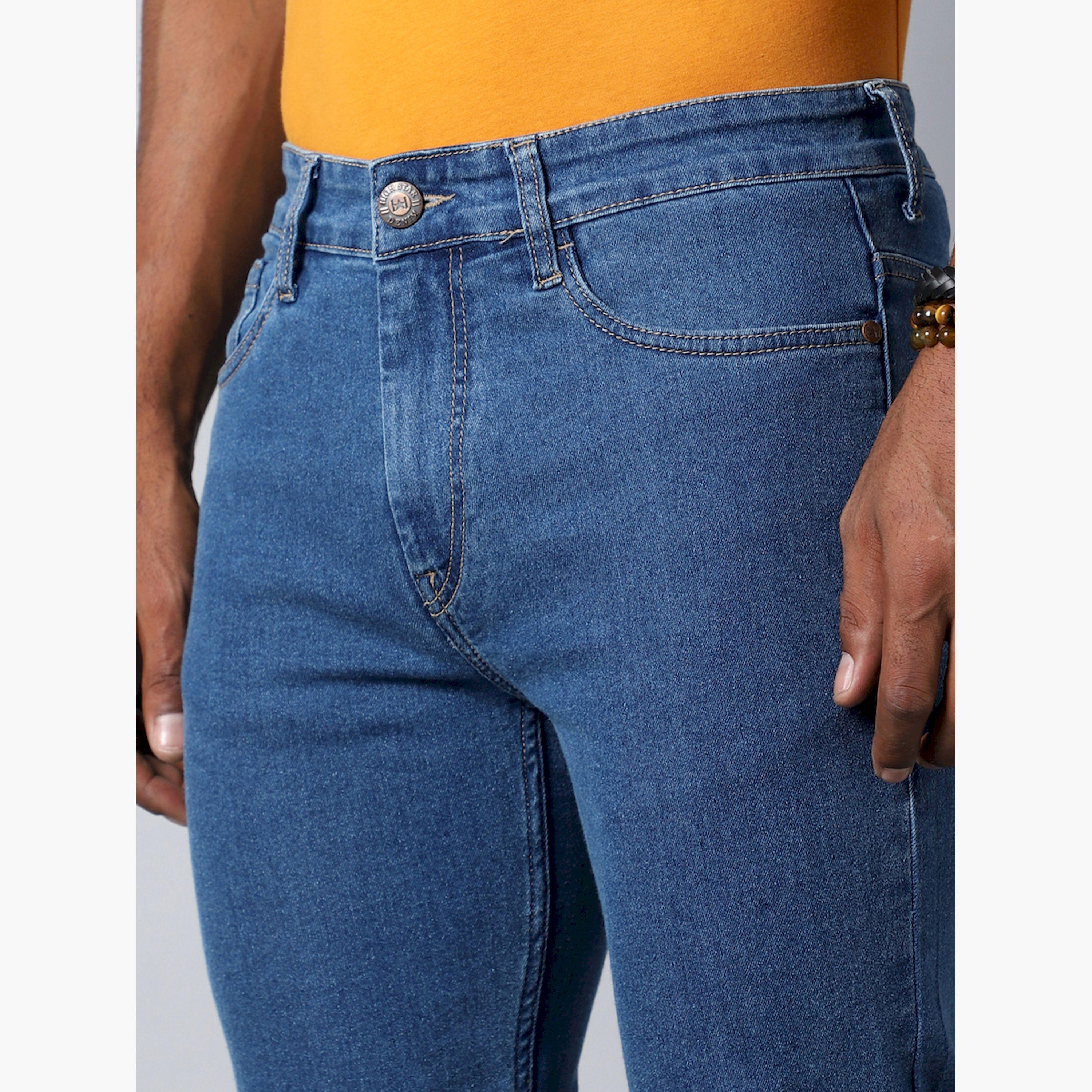هاي ستار × ستايلي - بنطال جينز بخصر متوسط الارتفاع بقصّة عادية-men-clothing-bottoms-jeans-image-5