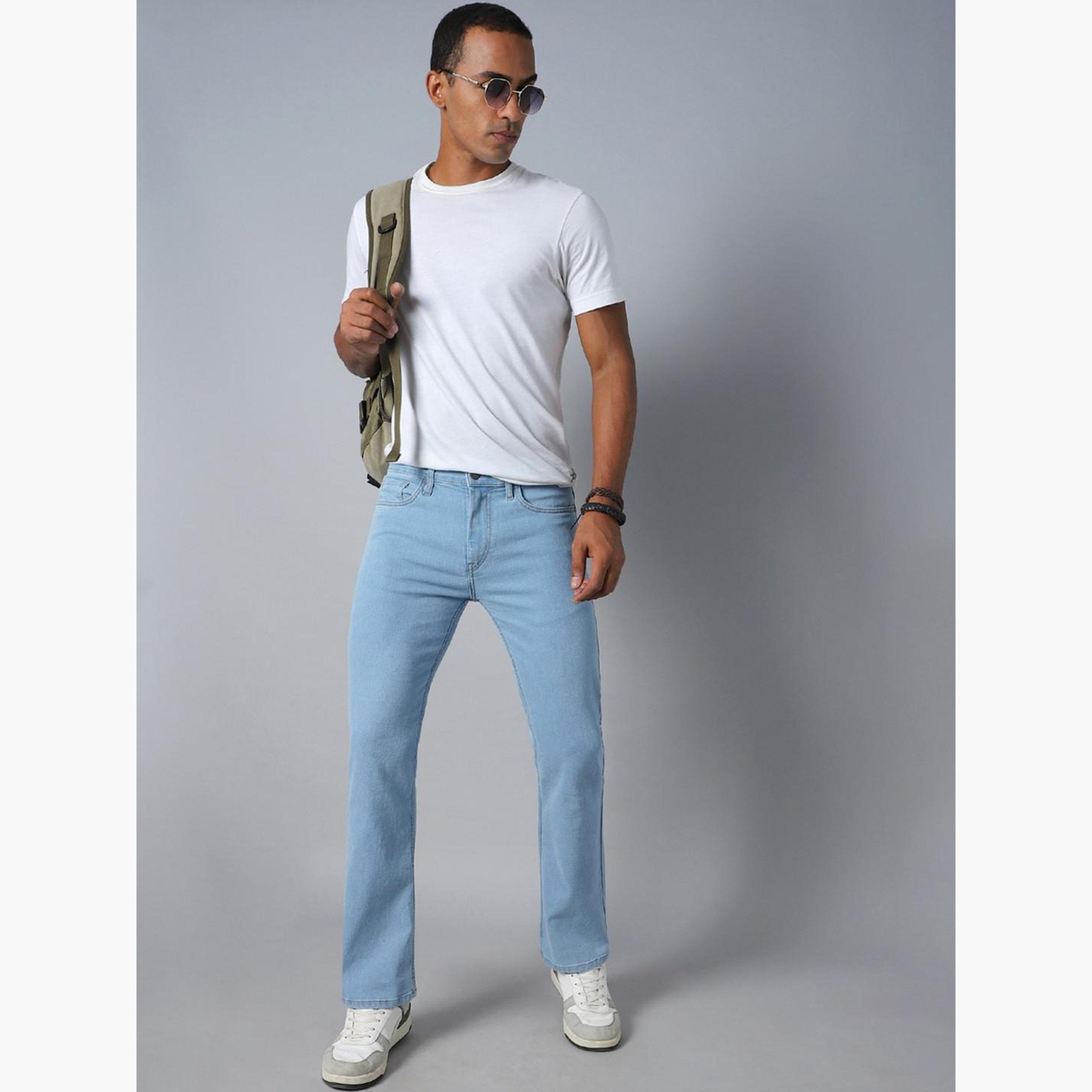 High Star Men Light Blue Mid Rise Regular Fit Jeans-men-clothing-bottoms-jeans-image-2