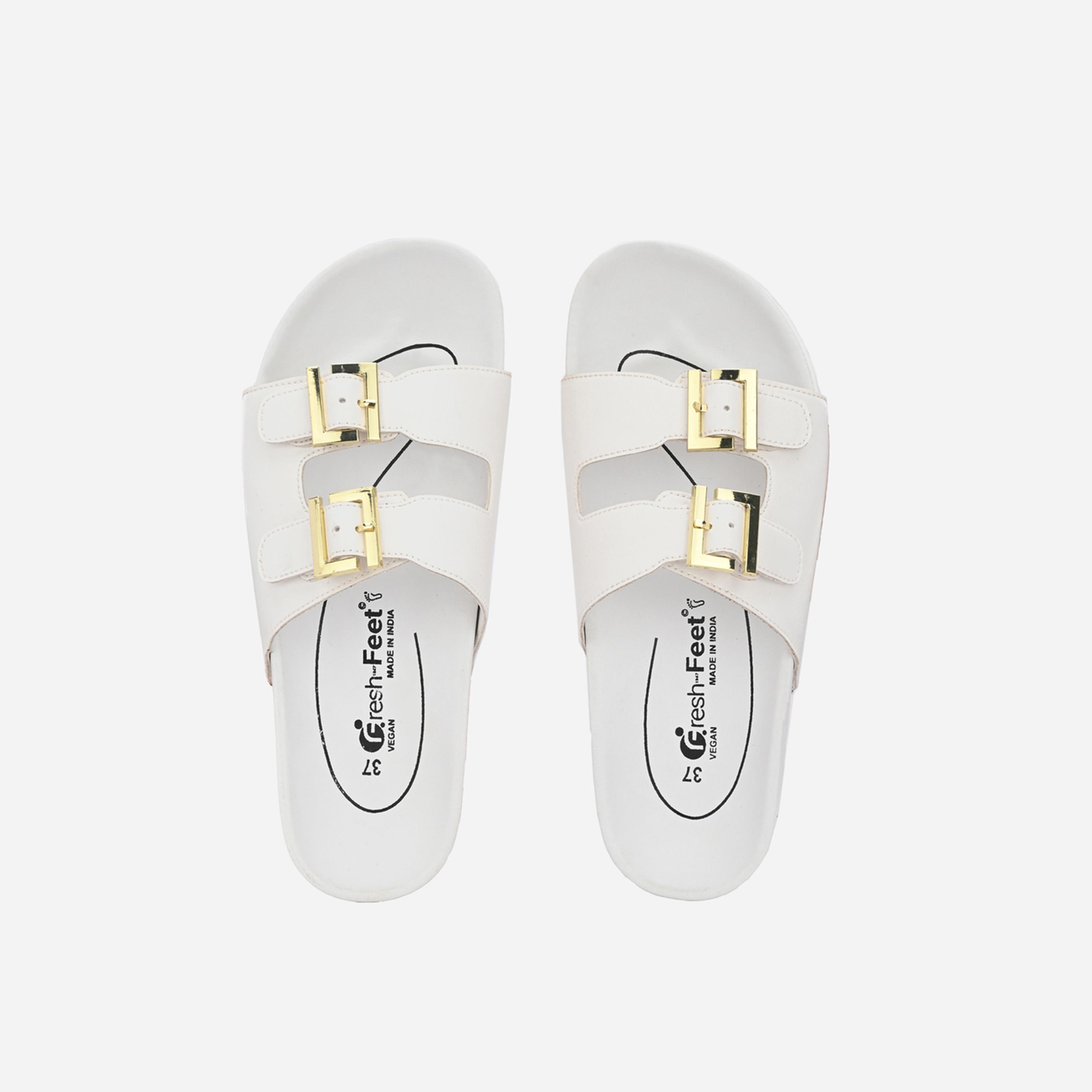 Fresh Feet x Styli Buckle Detail Michelle Orthopedic Sandals-women-shoes-sandals-flats-image-6