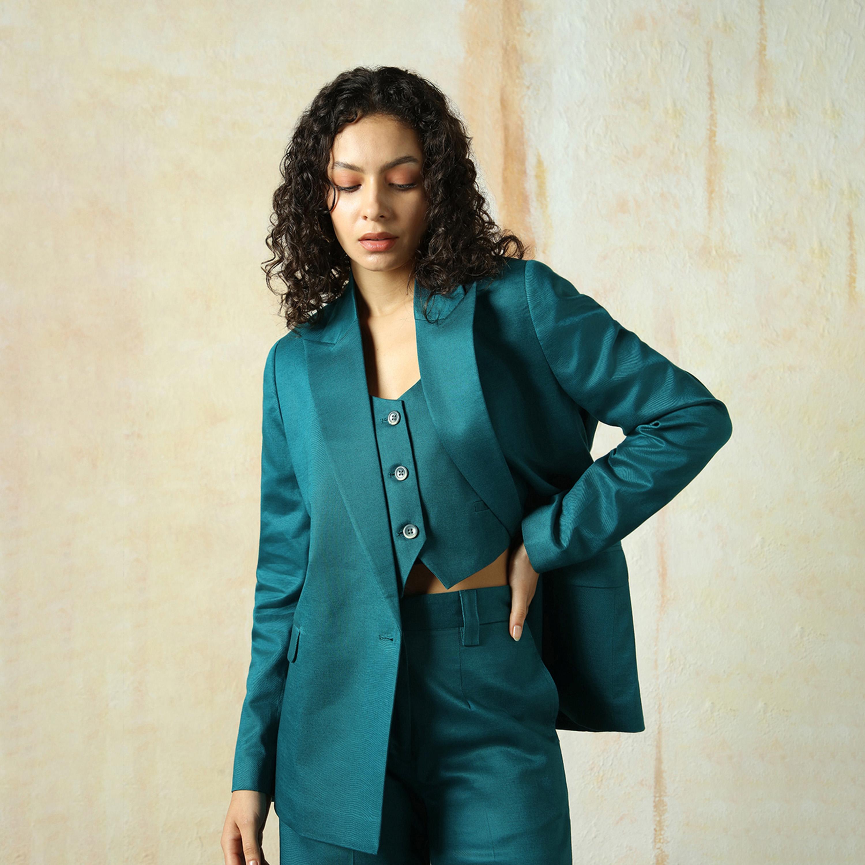 High Star X Styli Women deep teal Co-ords-women-clothing-coordsets-image-2