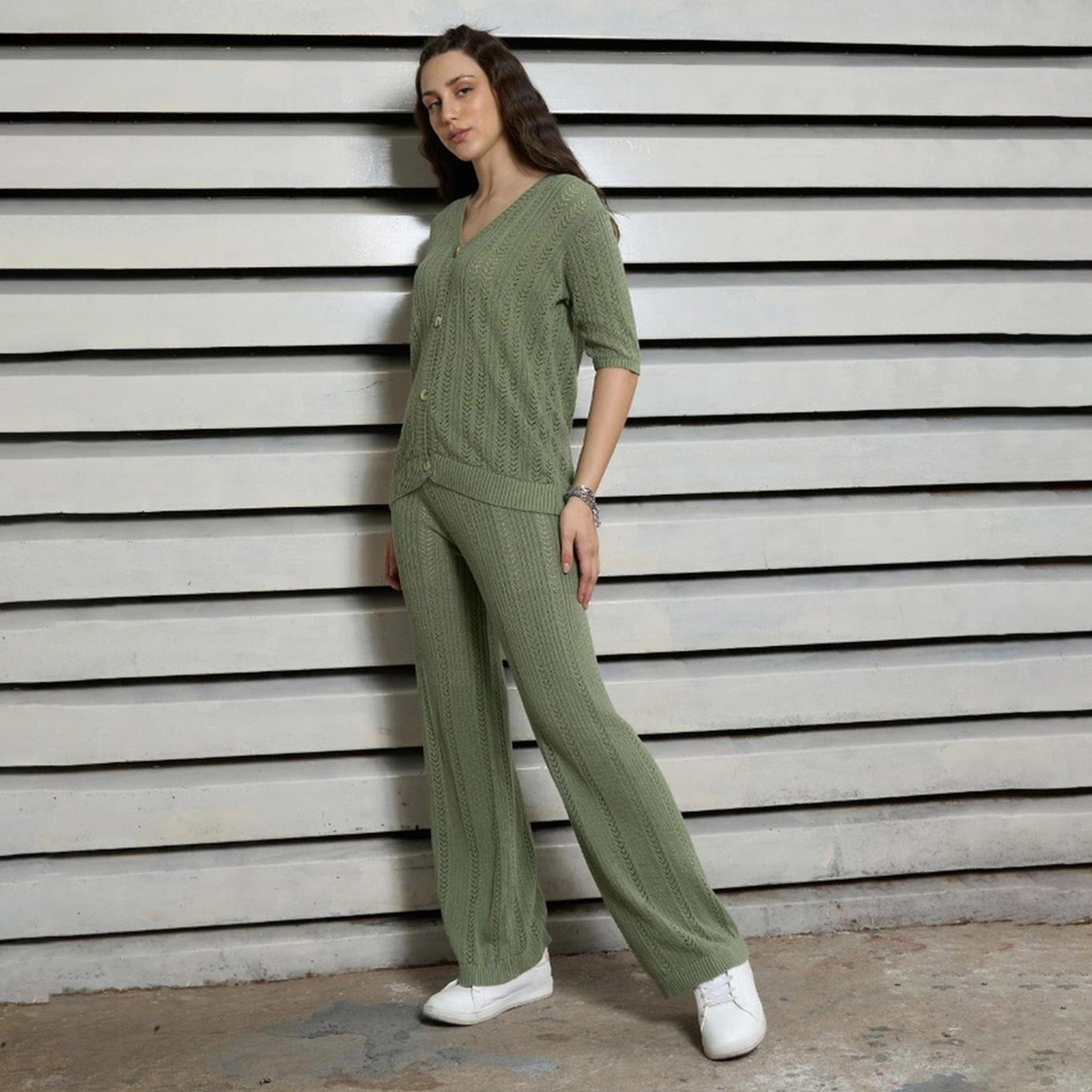 هاي ستار × ستايلي - طقم نسائي - أخضر-women-clothing-coordsets-image-4