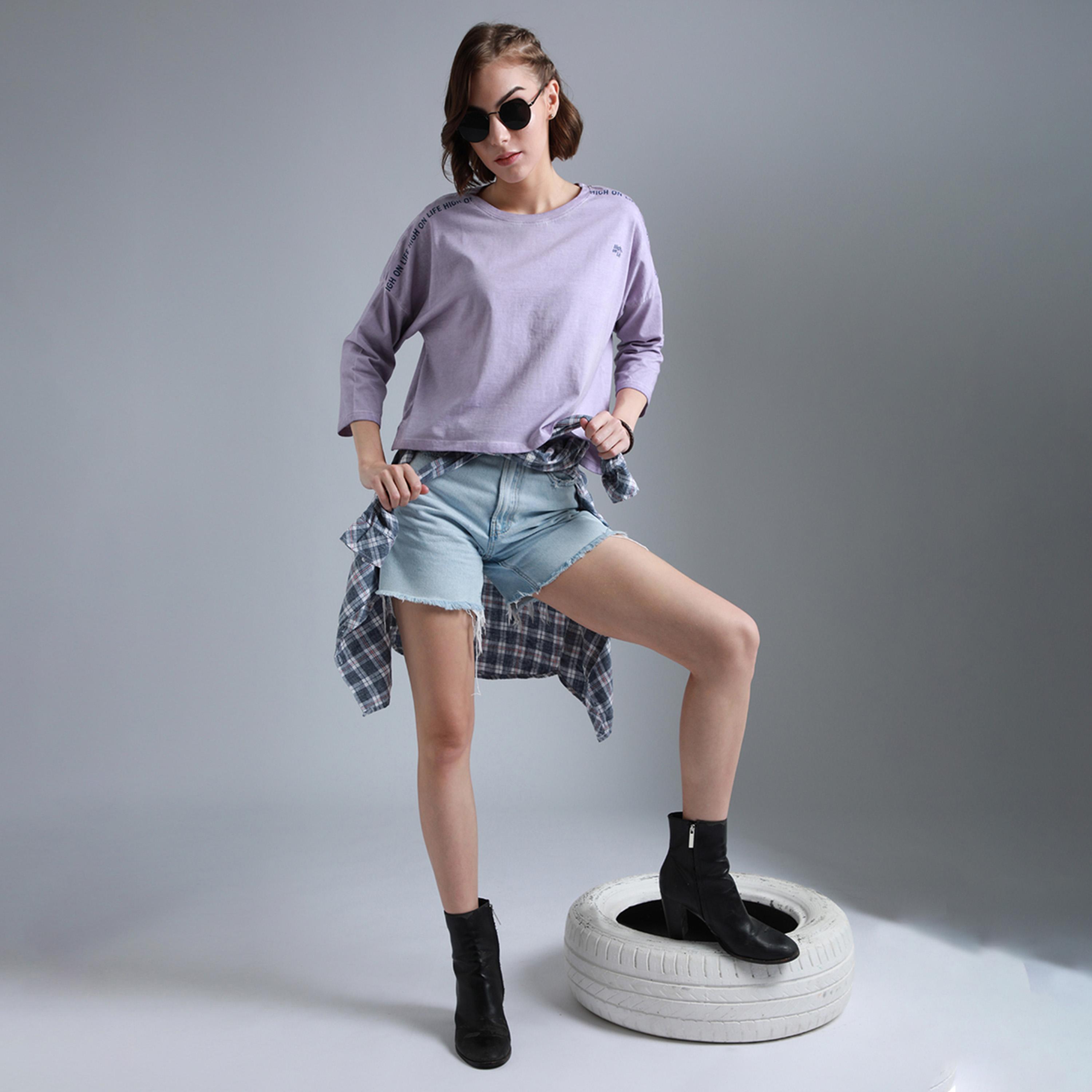 هاي ستار × ستايلي - تي شيرت نسائي - بنفسجي-women-clothing-tshirts-image-3