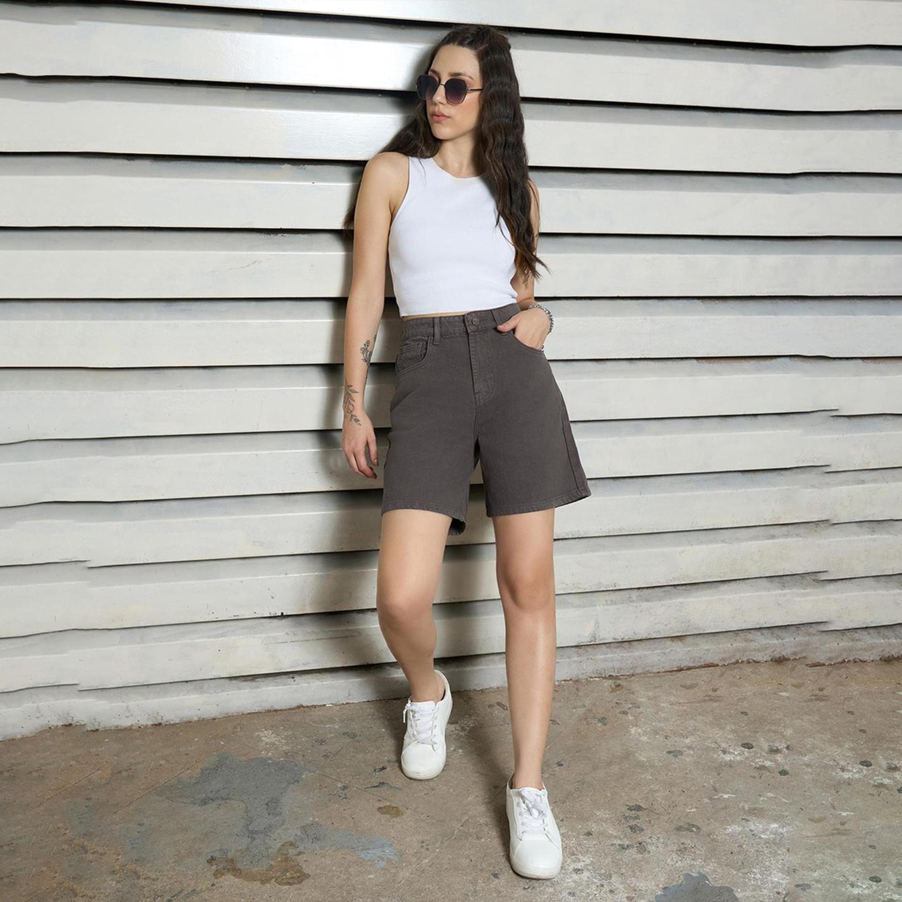 هاي ستار × ستايلي - شورت نسائي - بني-women-clothing-bottoms-shorts-image-2