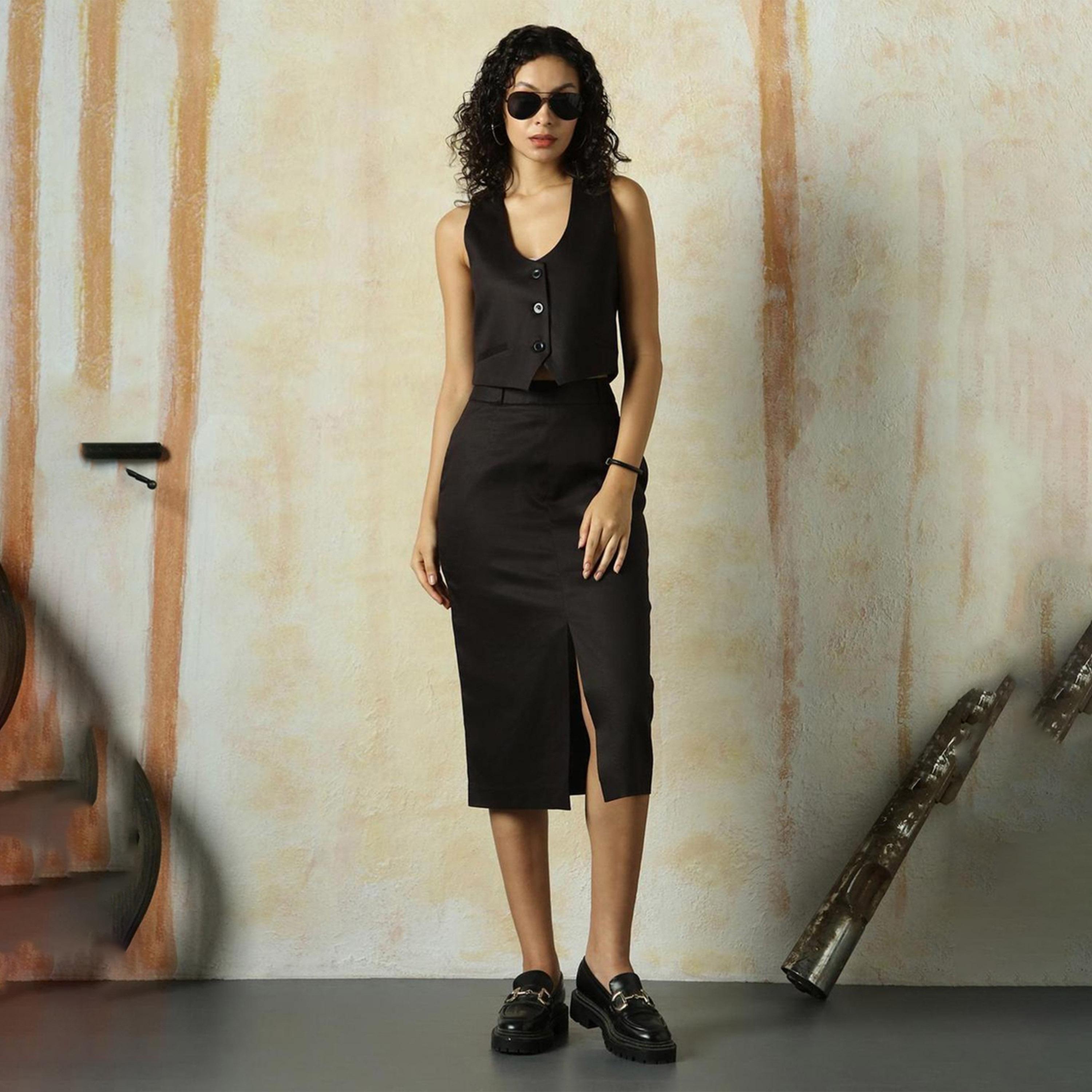 High Star X Styli Women Black Skirts-women-clothing-bottoms-skirts-image-2