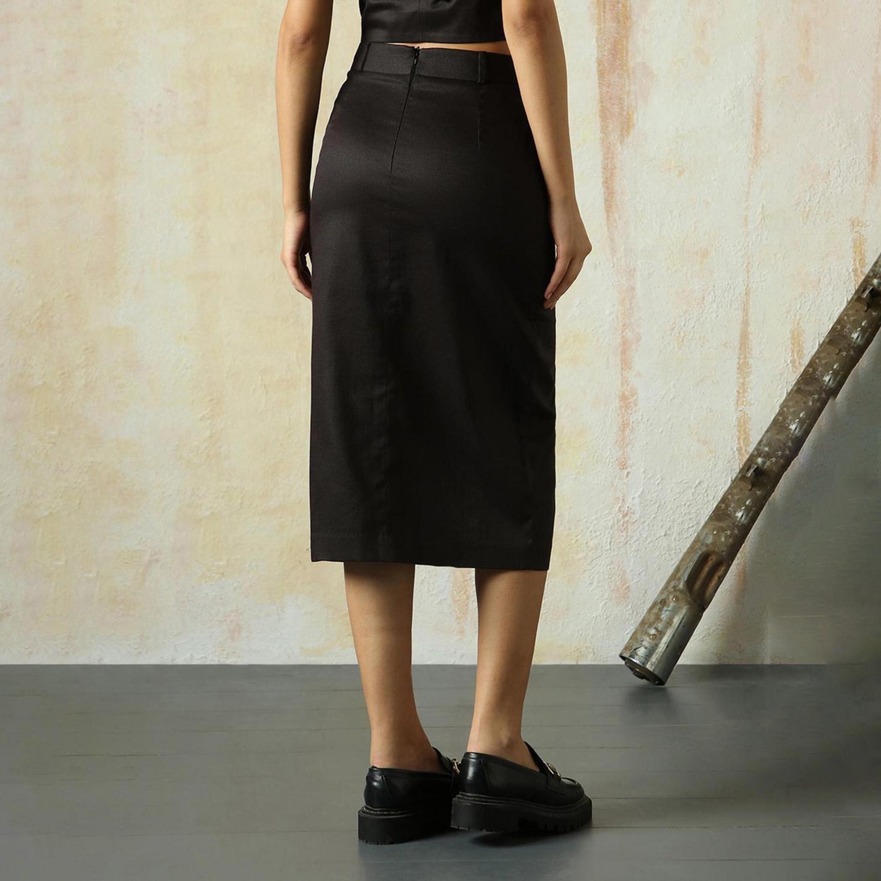 هاي ستار × ستايلي - تنورة نسائية - أسود-women-clothing-bottoms-skirts-image-3