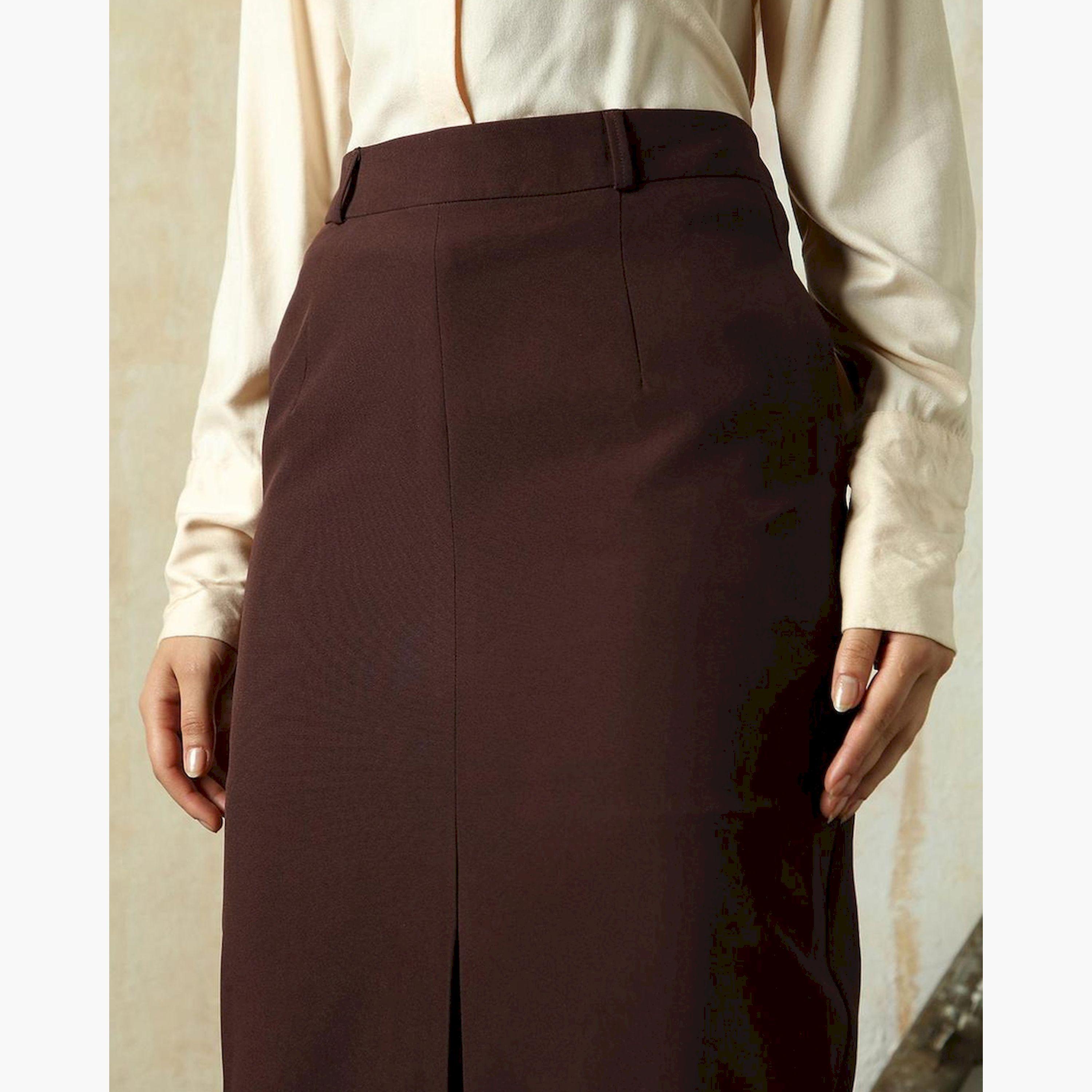 هاي ستار × ستايلي - تنورة نسائية - البني-women-clothing-bottoms-skirts-image-4