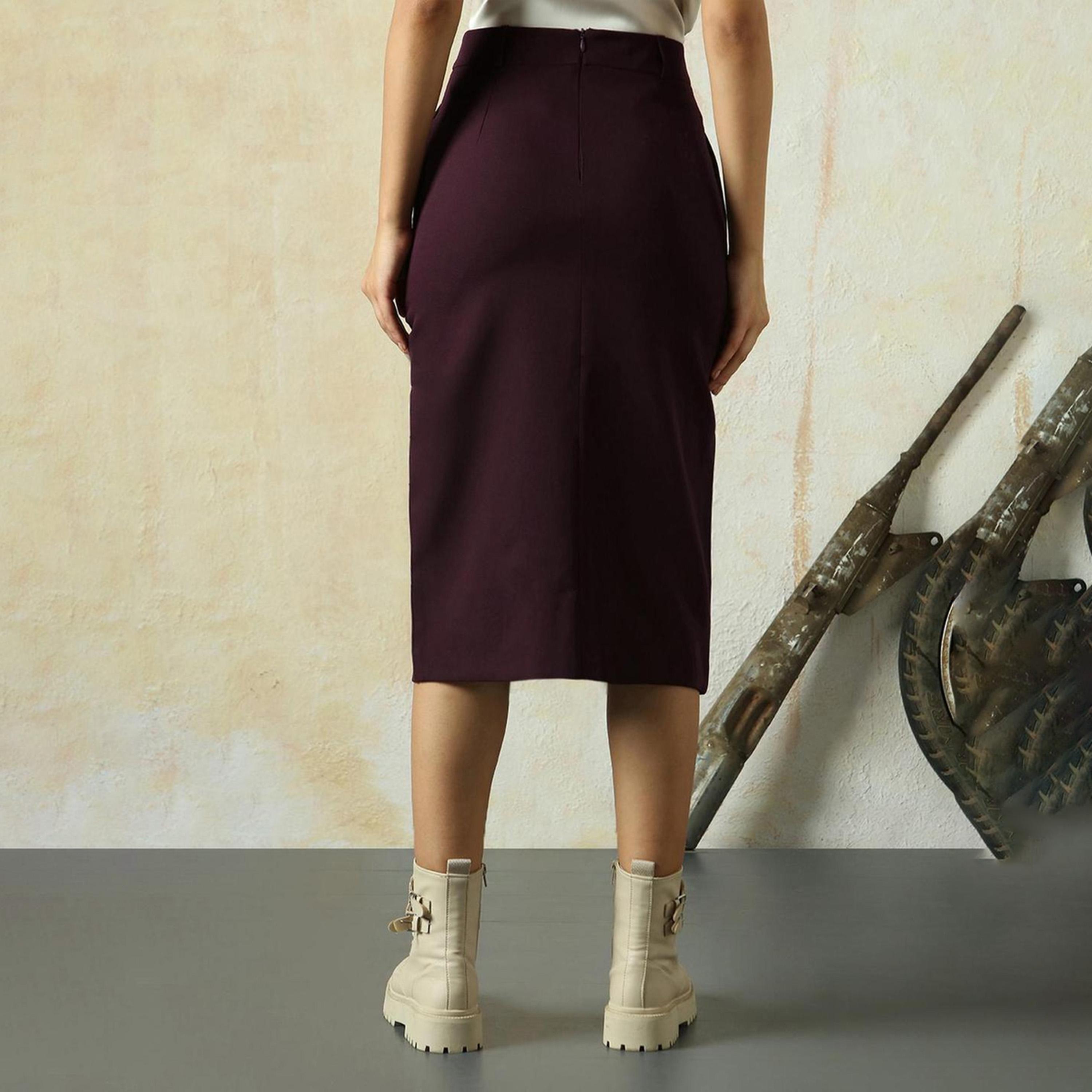 High Star X Styli Women Wine Skirts-women-clothing-bottoms-skirts-image-3