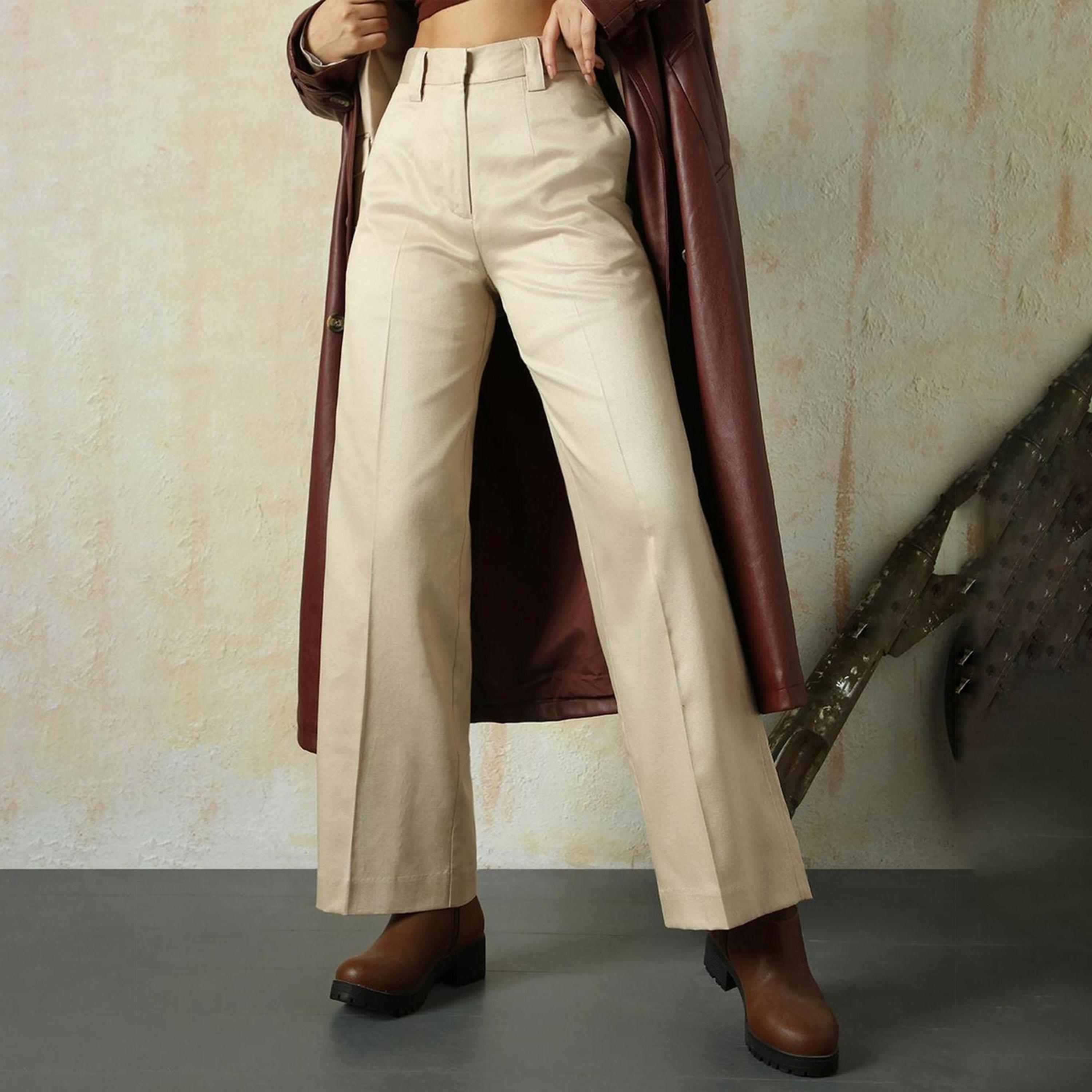 High Star X Styli Women Beige Trousers-women-clothing-bottoms-trousers-image-1