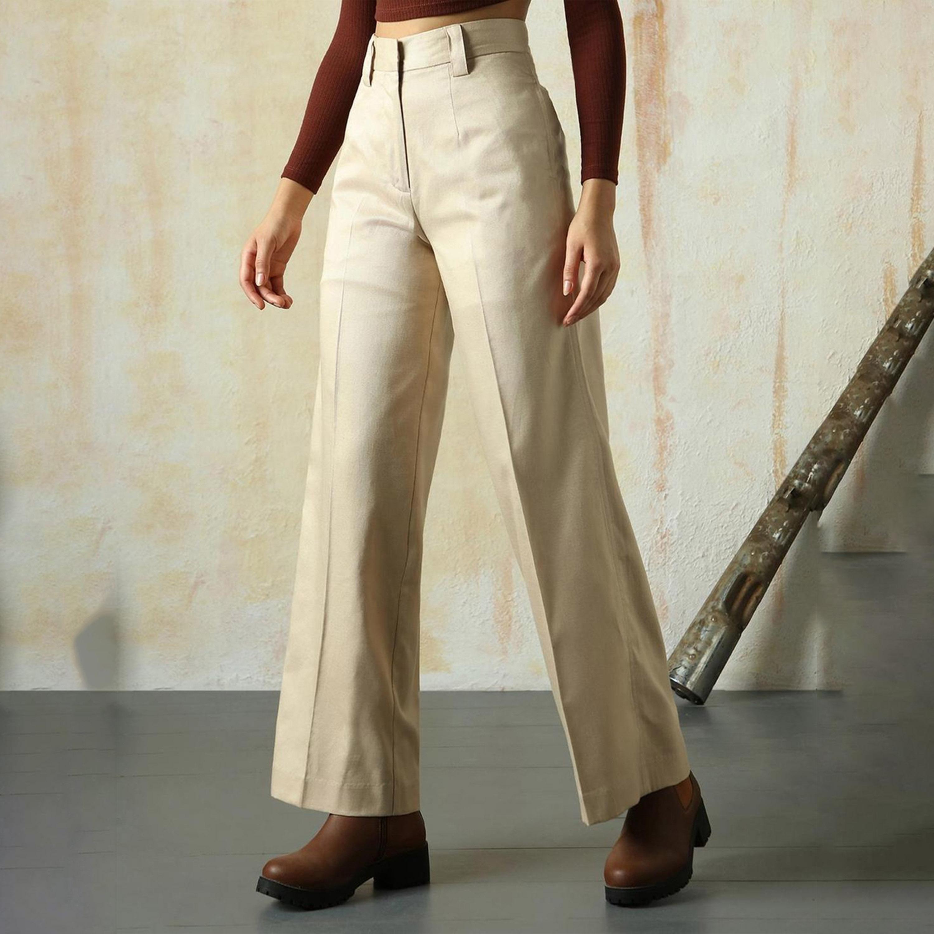 High Star X Styli Women Beige Trousers-women-clothing-bottoms-trousers-image-4