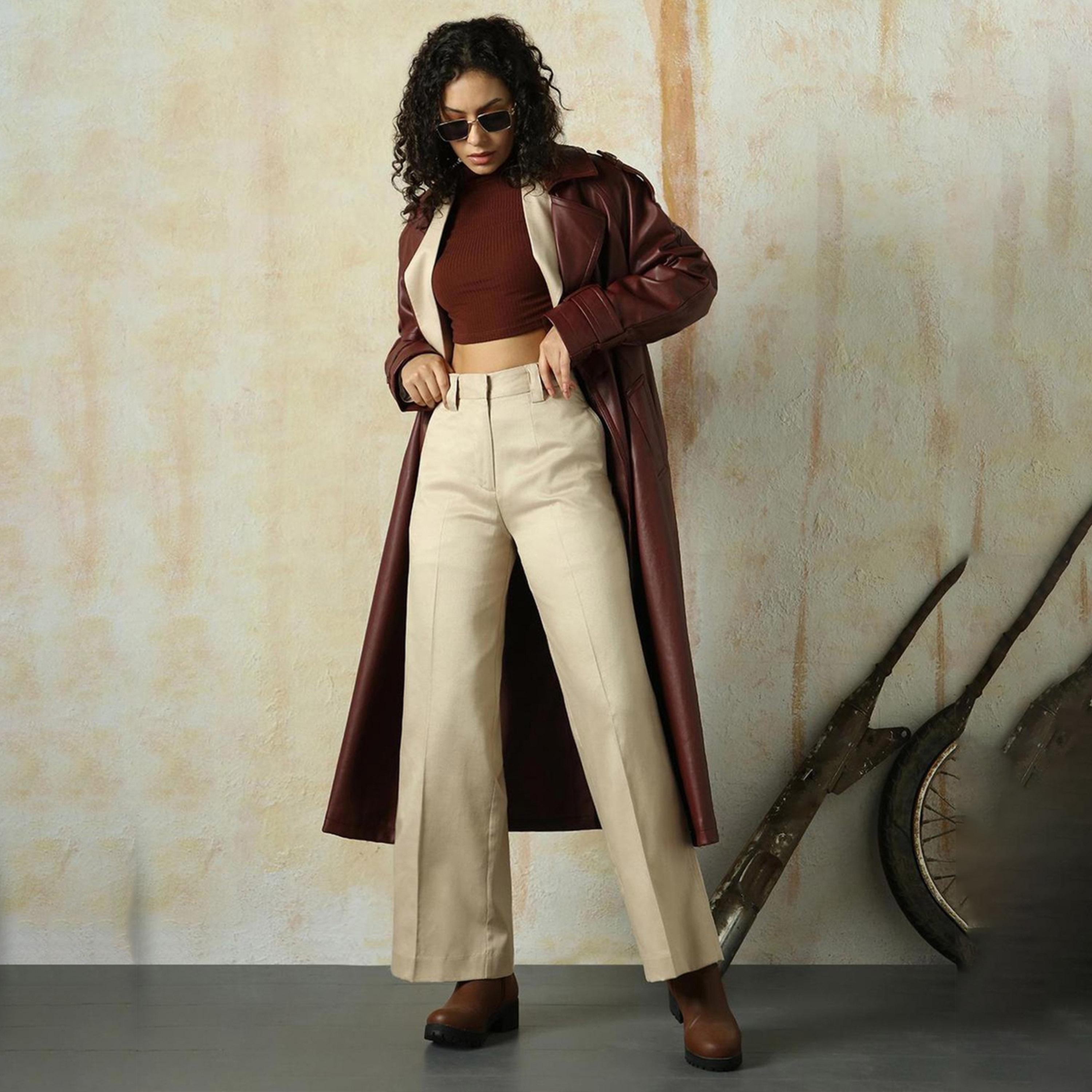High Star X Styli Women Beige Trousers-women-clothing-bottoms-trousers-image-6