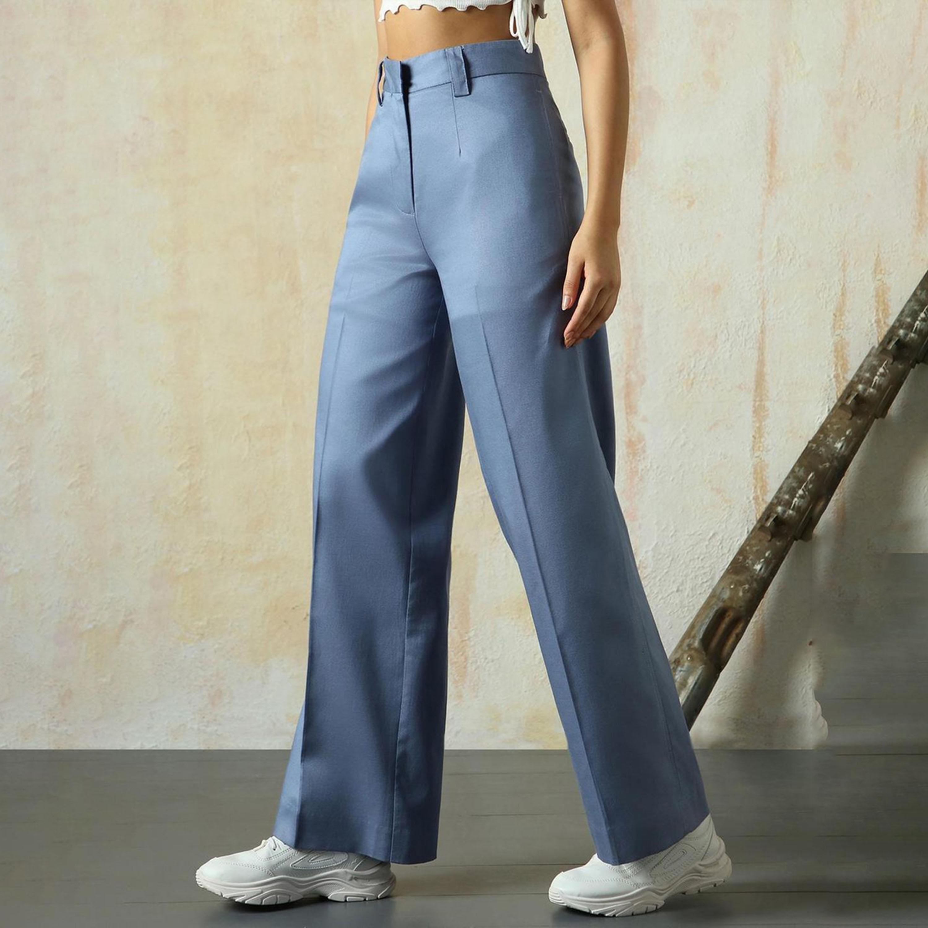 High Star X Styli Women Infinity blue Wide leg Trousers-women-clothing-bottoms-trousers-image-1