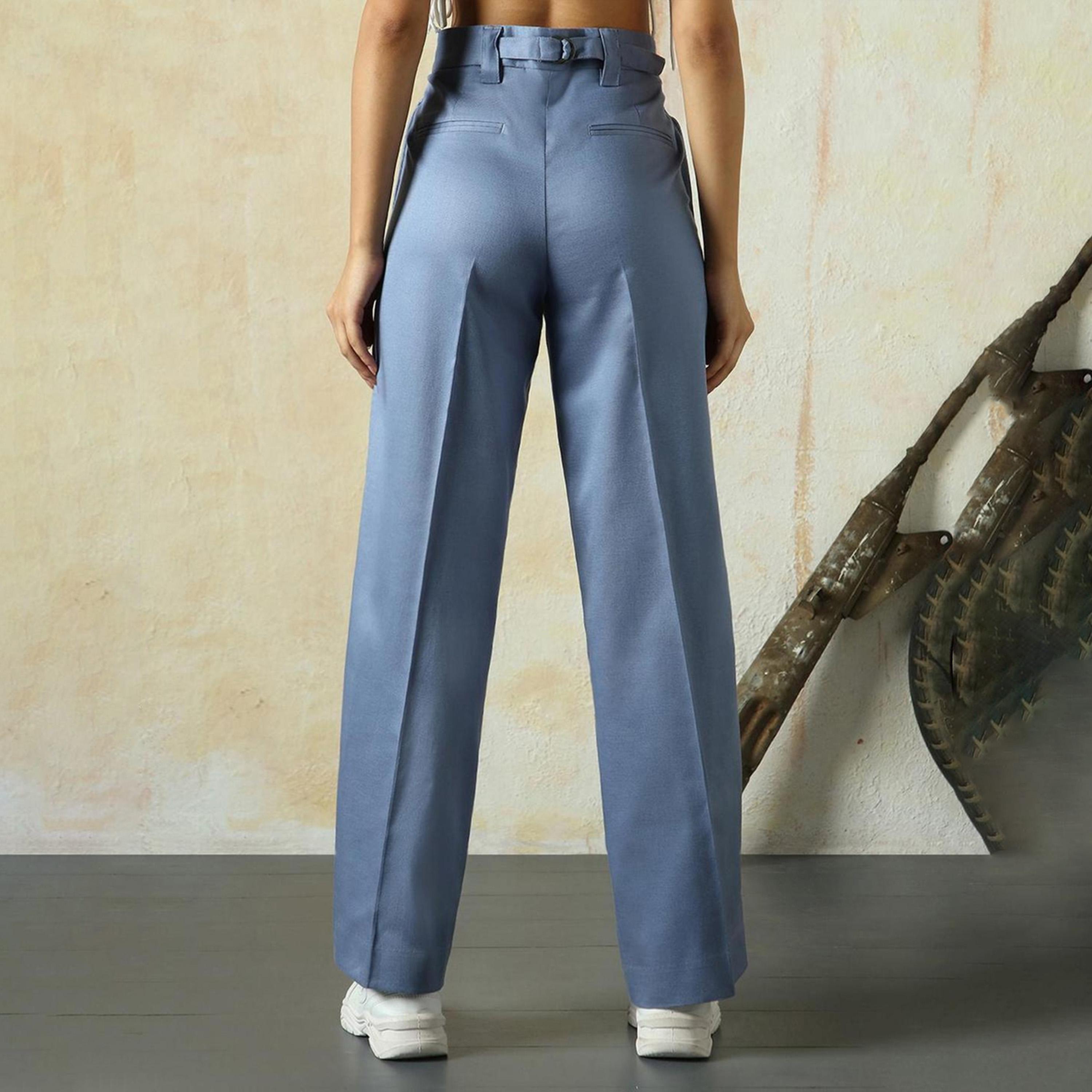 High Star X Styli Women Infinity blue Wide leg Trousers-women-clothing-bottoms-trousers-image-3