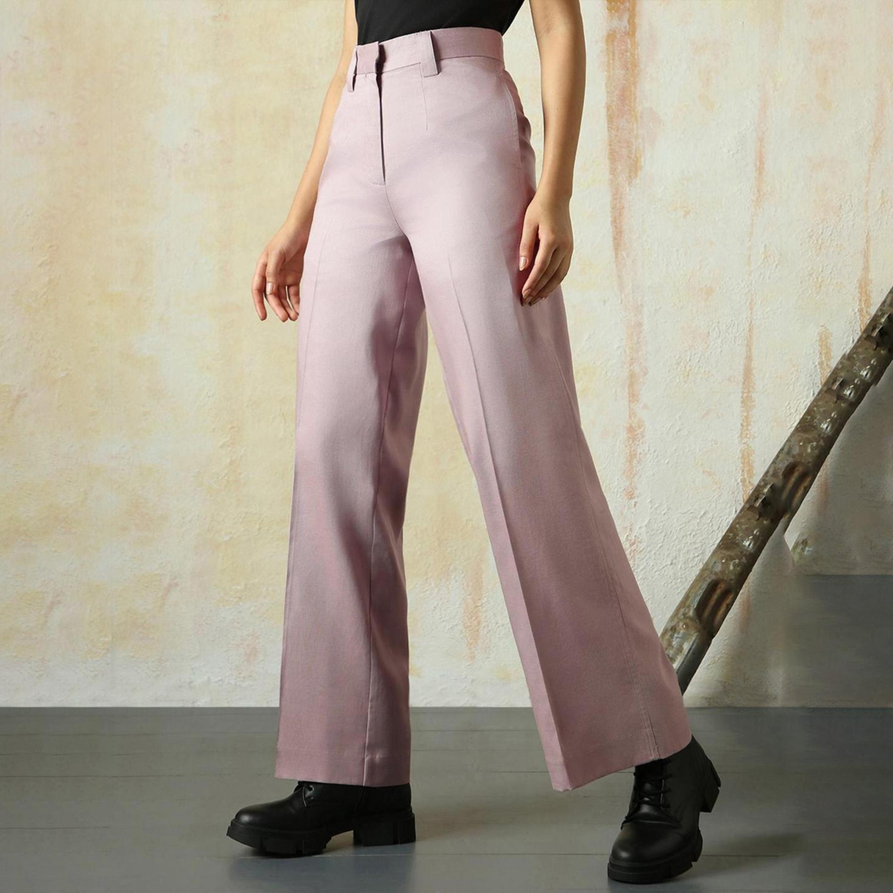 هاي ستار × ستايلي - بنطال نسائي واسع الساق - خزامي-women-clothing-bottoms-trousers-image-1