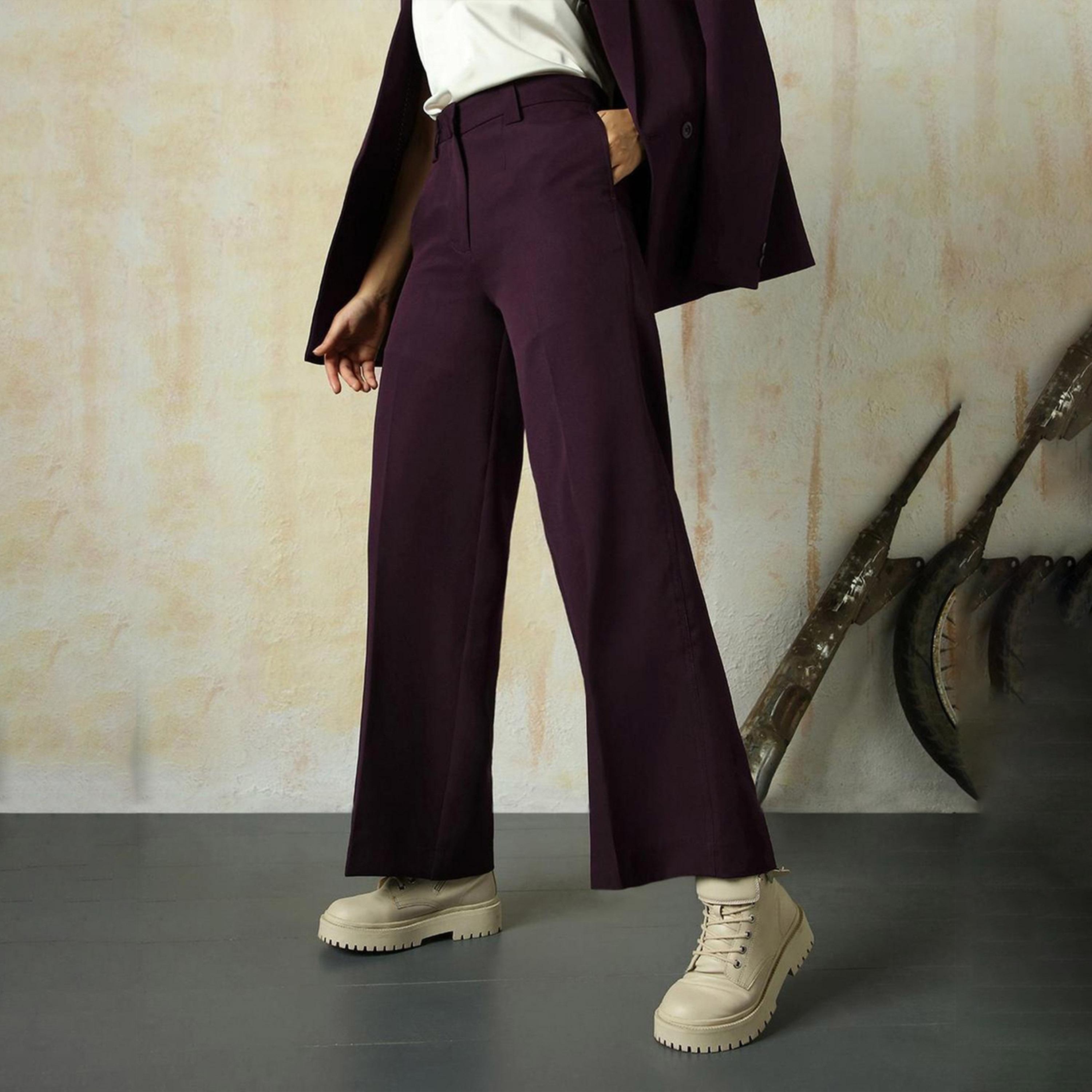 هاي ستار × ستايلي - بنطال نسائي واسع الساق - نبيذي-women-clothing-bottoms-trousers-image-6