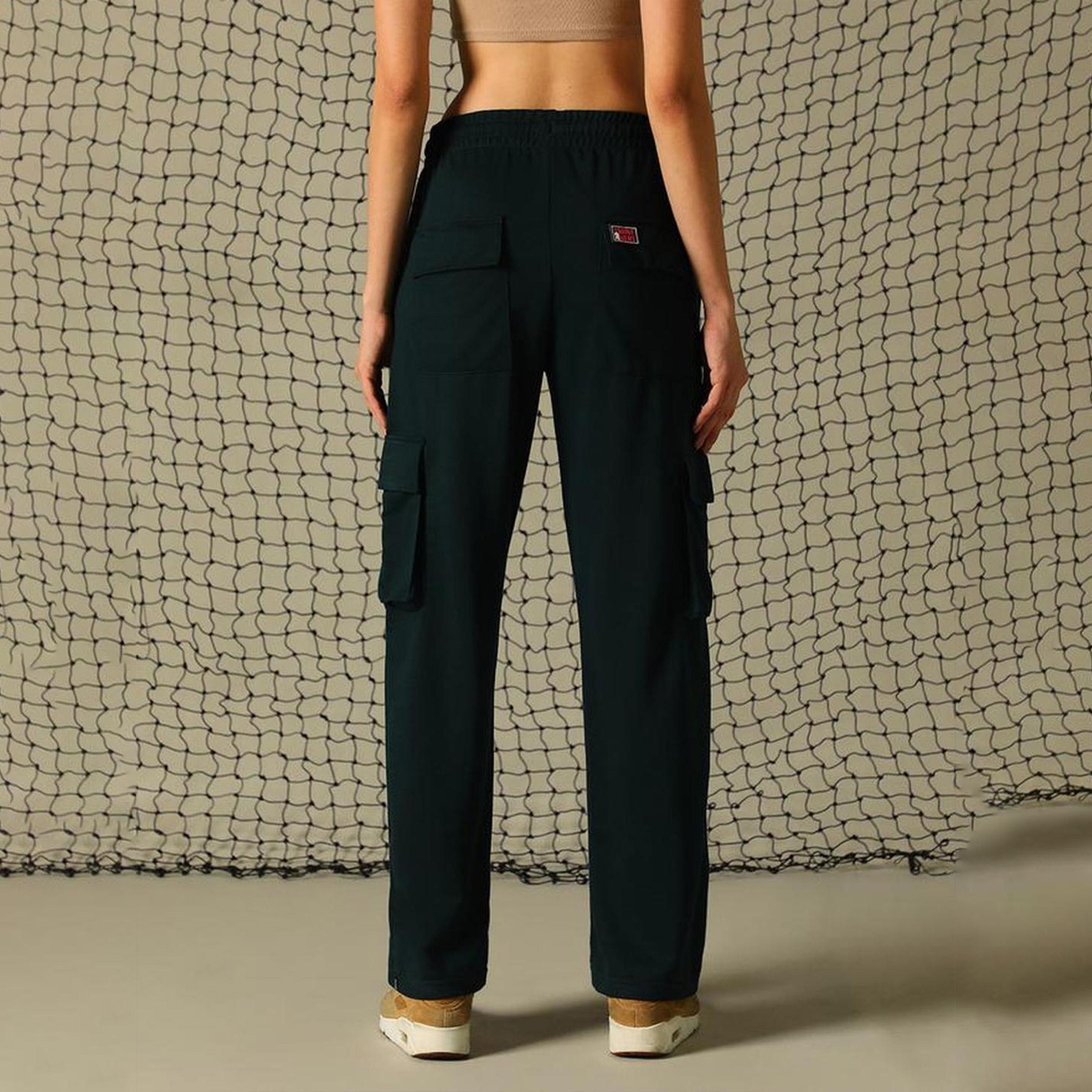 هابر هولم × ستايلي - بنطال نسائي - أخضر داكن-women-clothing-bottoms-trousers-image-4