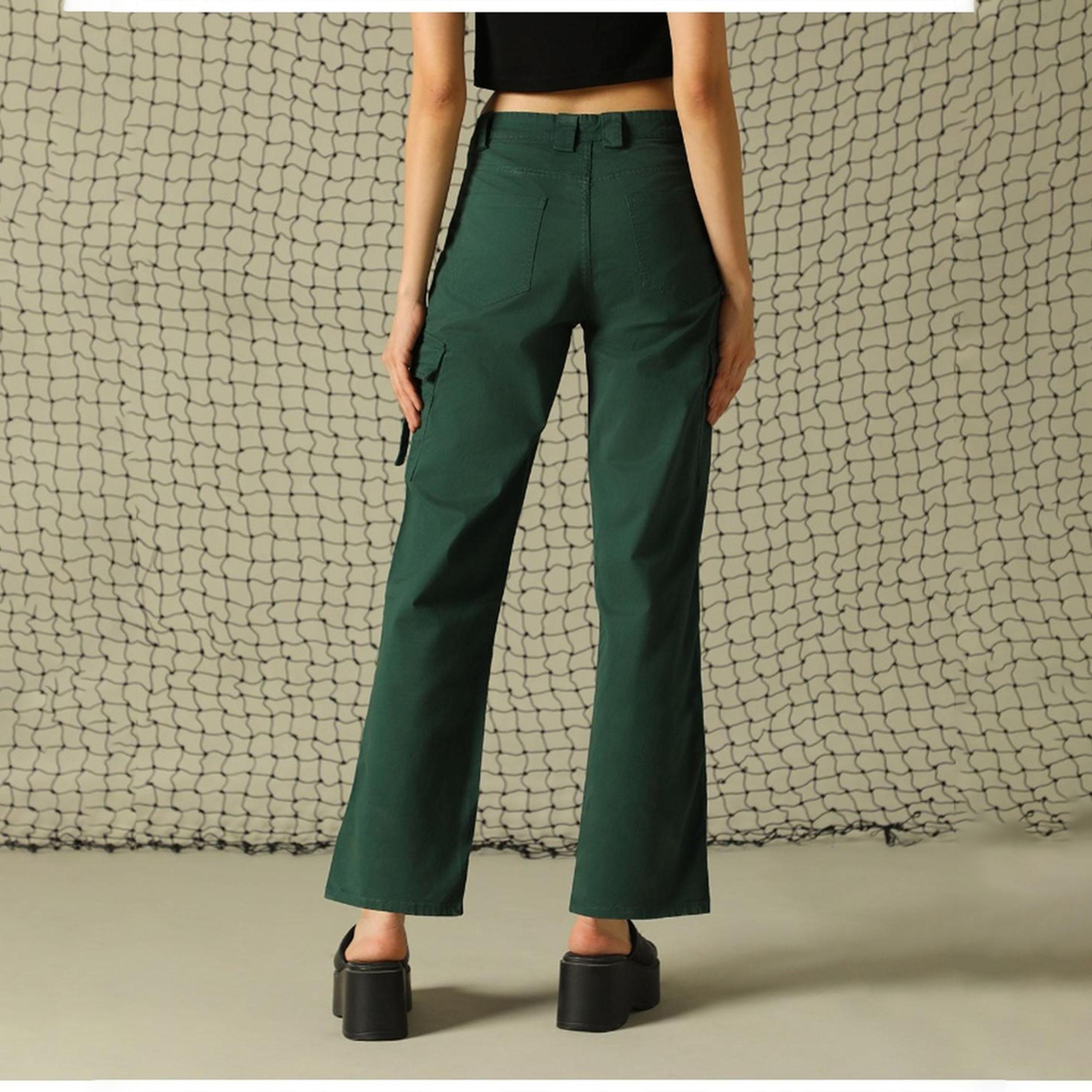 هابر هولم × ستايلي - بنطال نسائي - أخضر الغابة-women-clothing-bottoms-trousers-image-5
