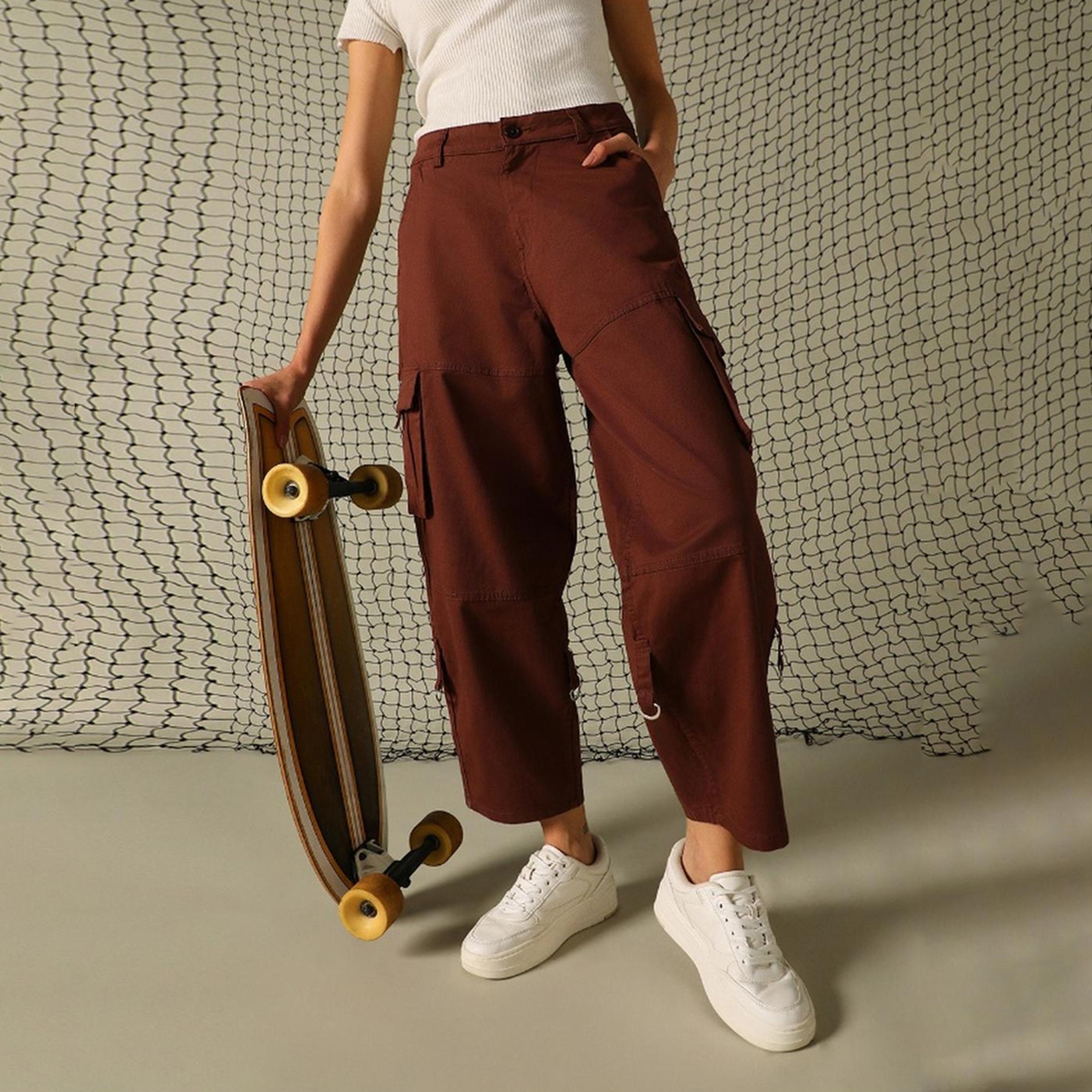 Hubberholme X Styli Women Brown Trousers-women-clothing-bottoms-trousers-image-3