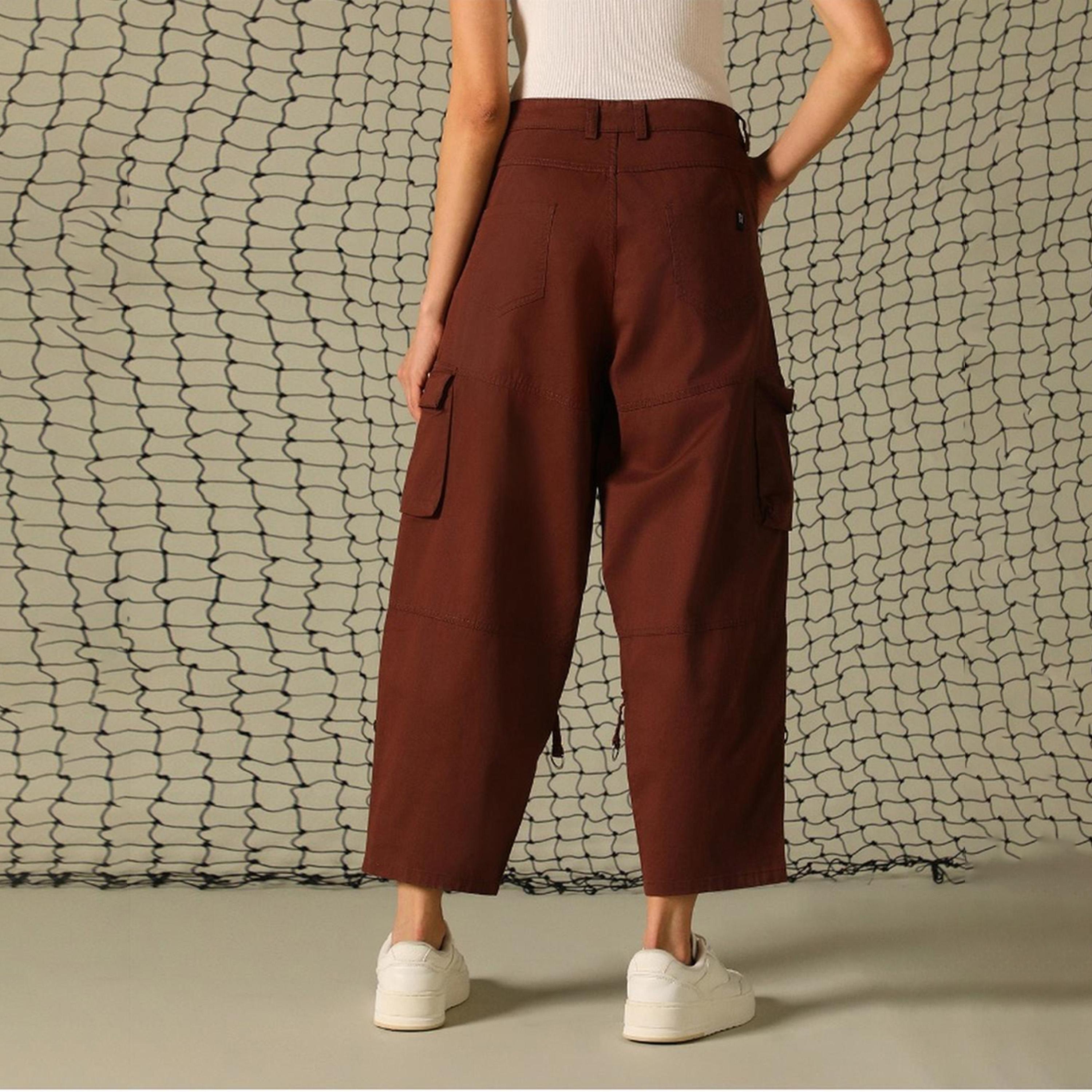 Hubberholme X Styli Women Brown Trousers-women-clothing-bottoms-trousers-image-4