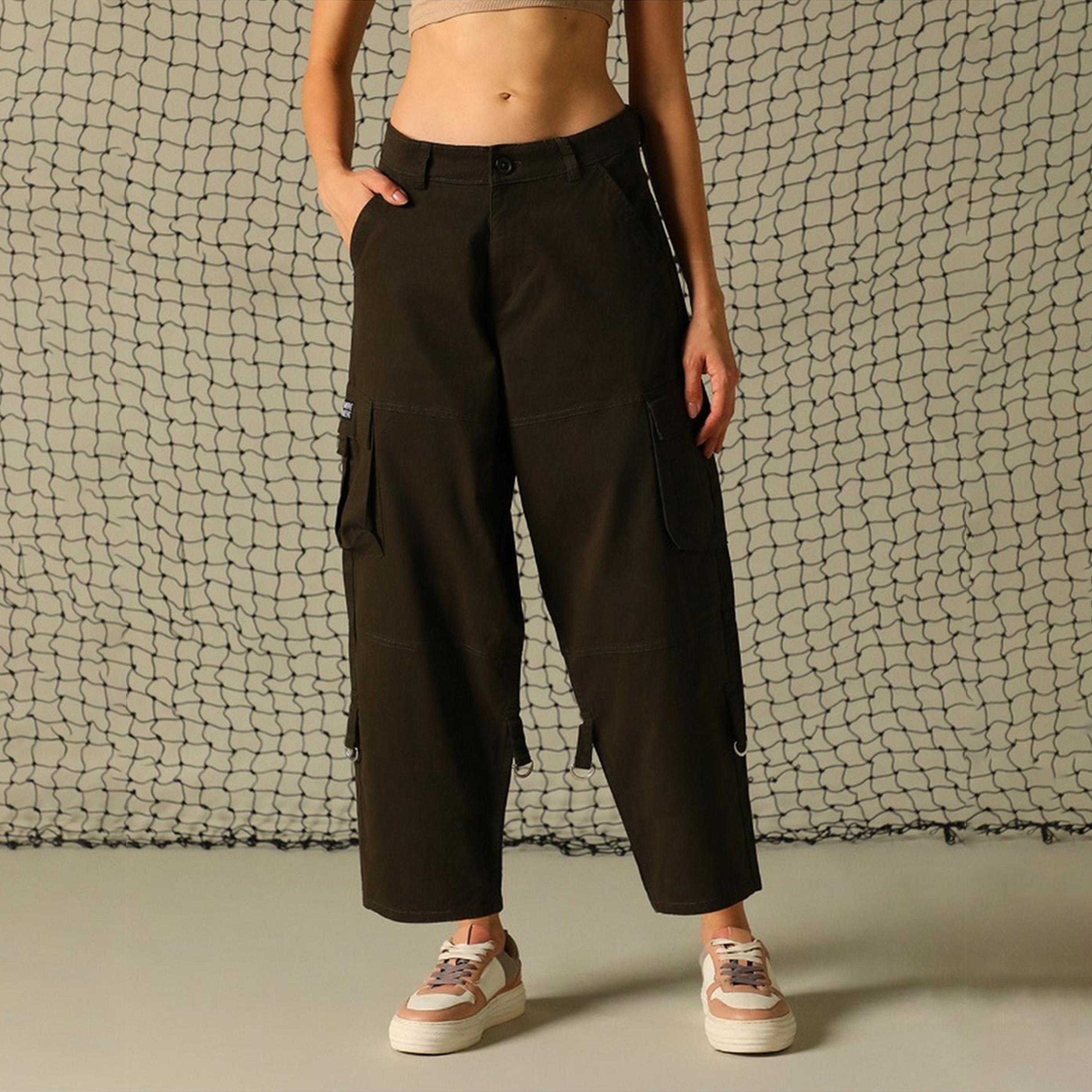هابر هولم × ستايلي - بنطال نسائي - زيتي داكن-women-clothing-bottoms-trousers-image-3