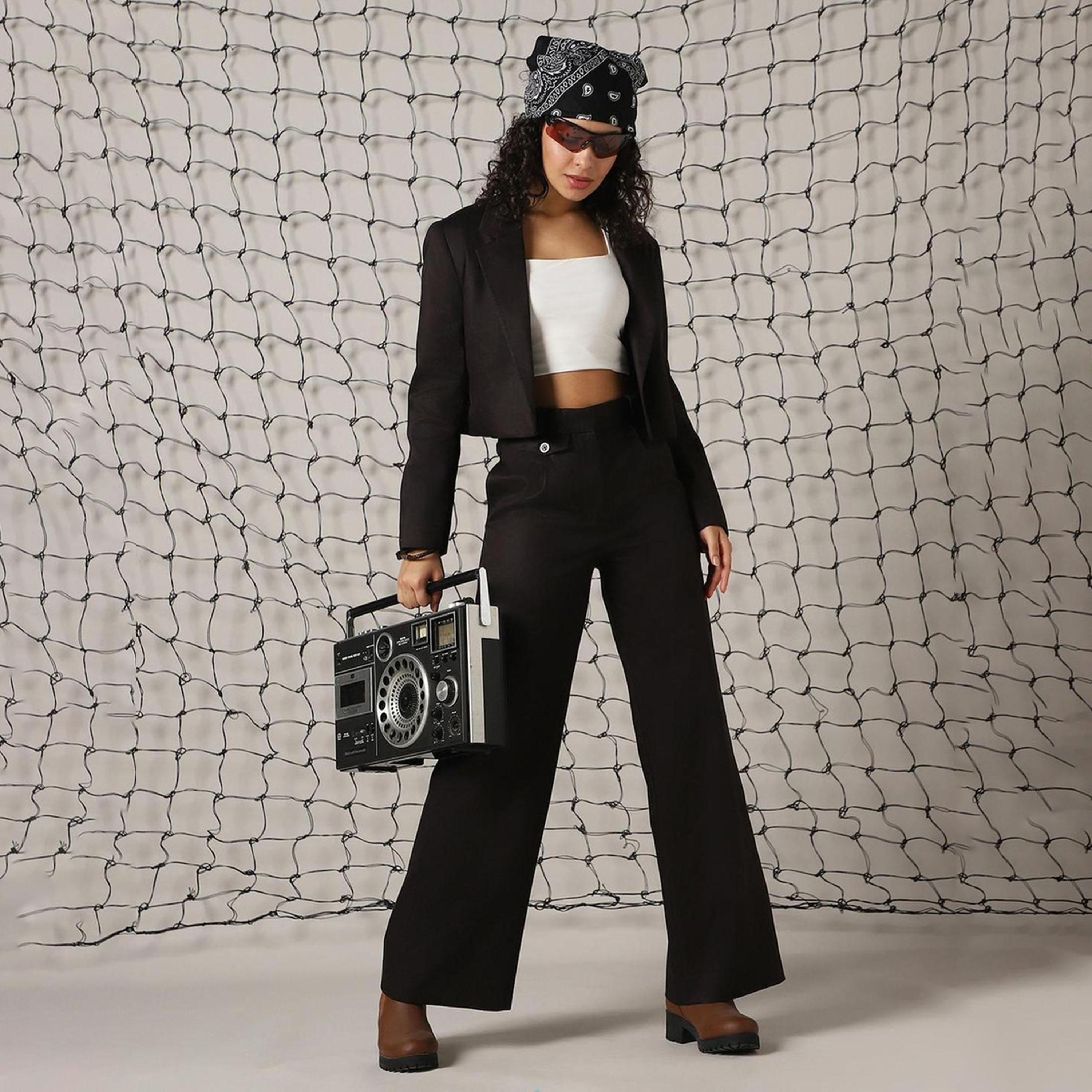 هابر هولم × ستايلي - بنطال للنساء - أسود-women-clothing-bottoms-trousers-image-1