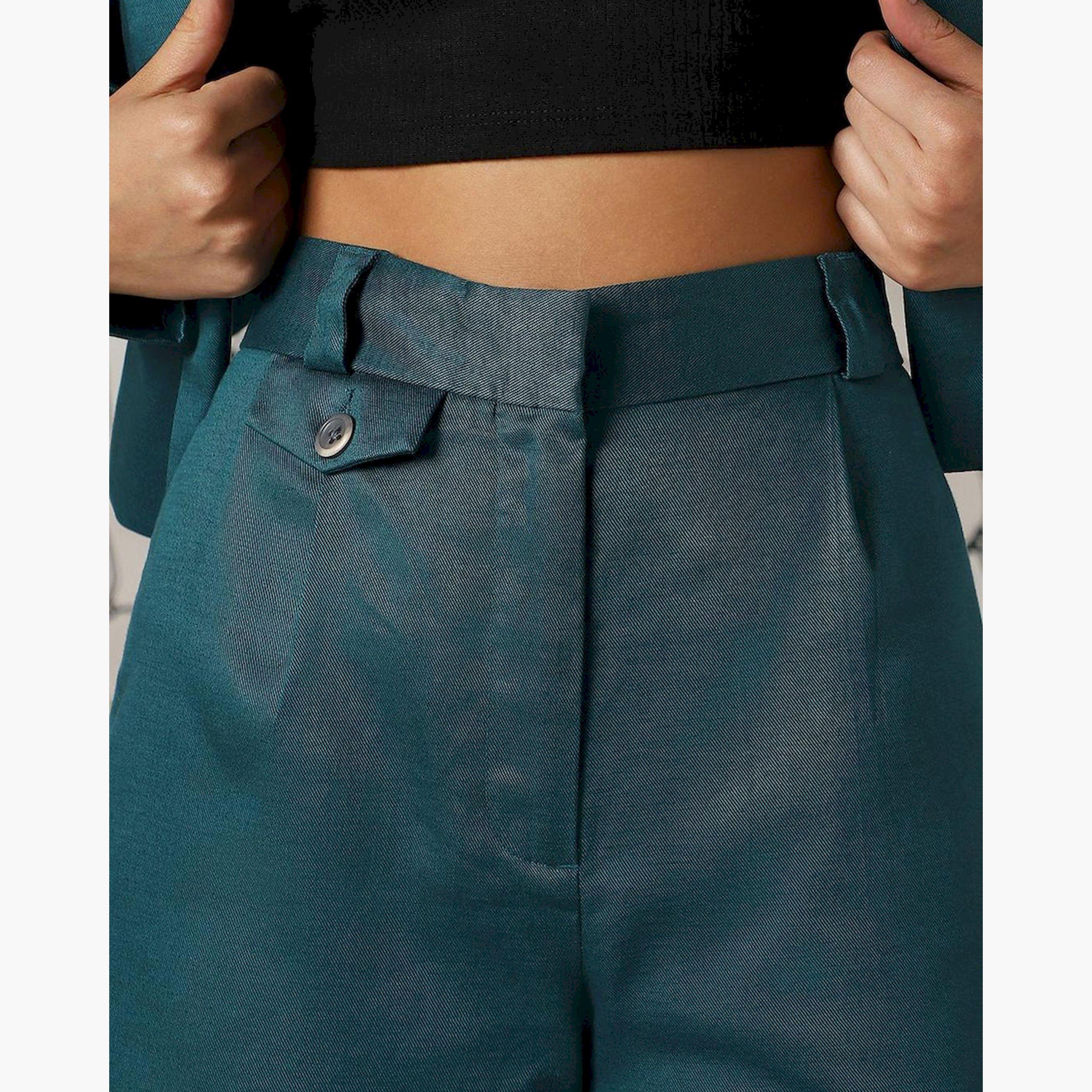 هابر هولم × ستايلي - بنطال للنساء - أزرق مخضر داكن-women-clothing-bottoms-trousers-image-4
