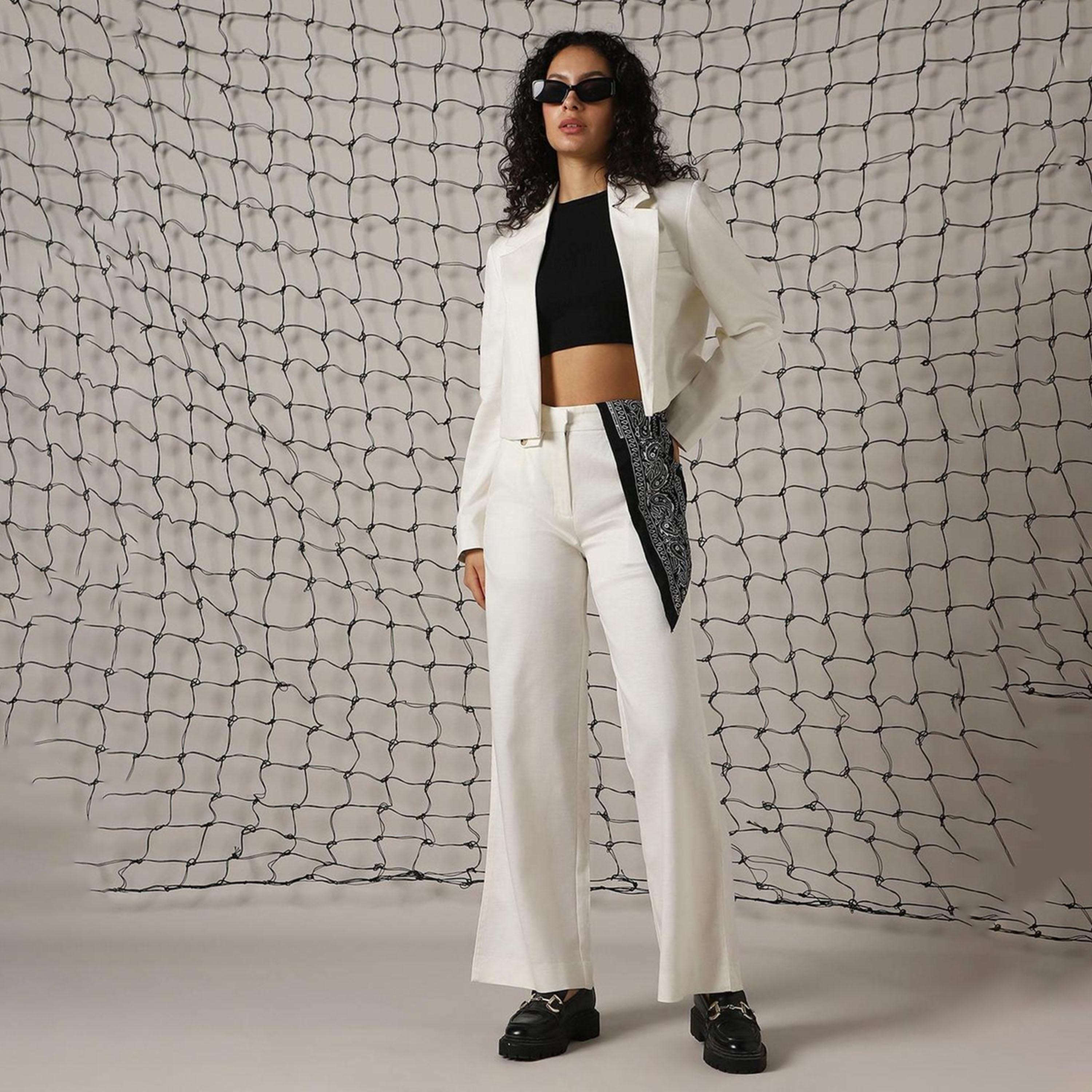 هابر هولم × ستايلي - بنطال نسائي - لون المارشميلو-women-clothing-bottoms-trousers-image-1