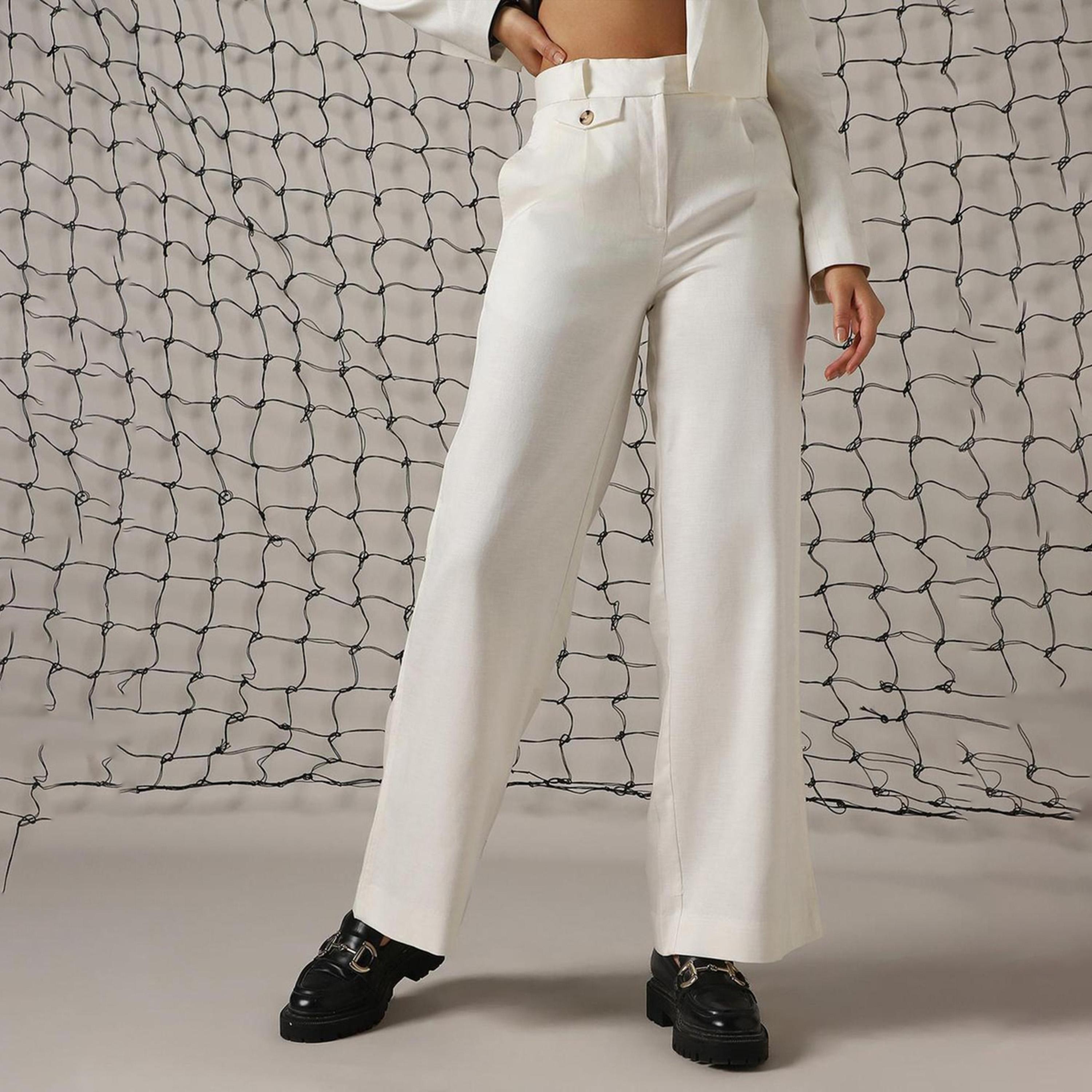 هابر هولم × ستايلي - بنطال نسائي - لون المارشميلو-women-clothing-bottoms-trousers-image-5