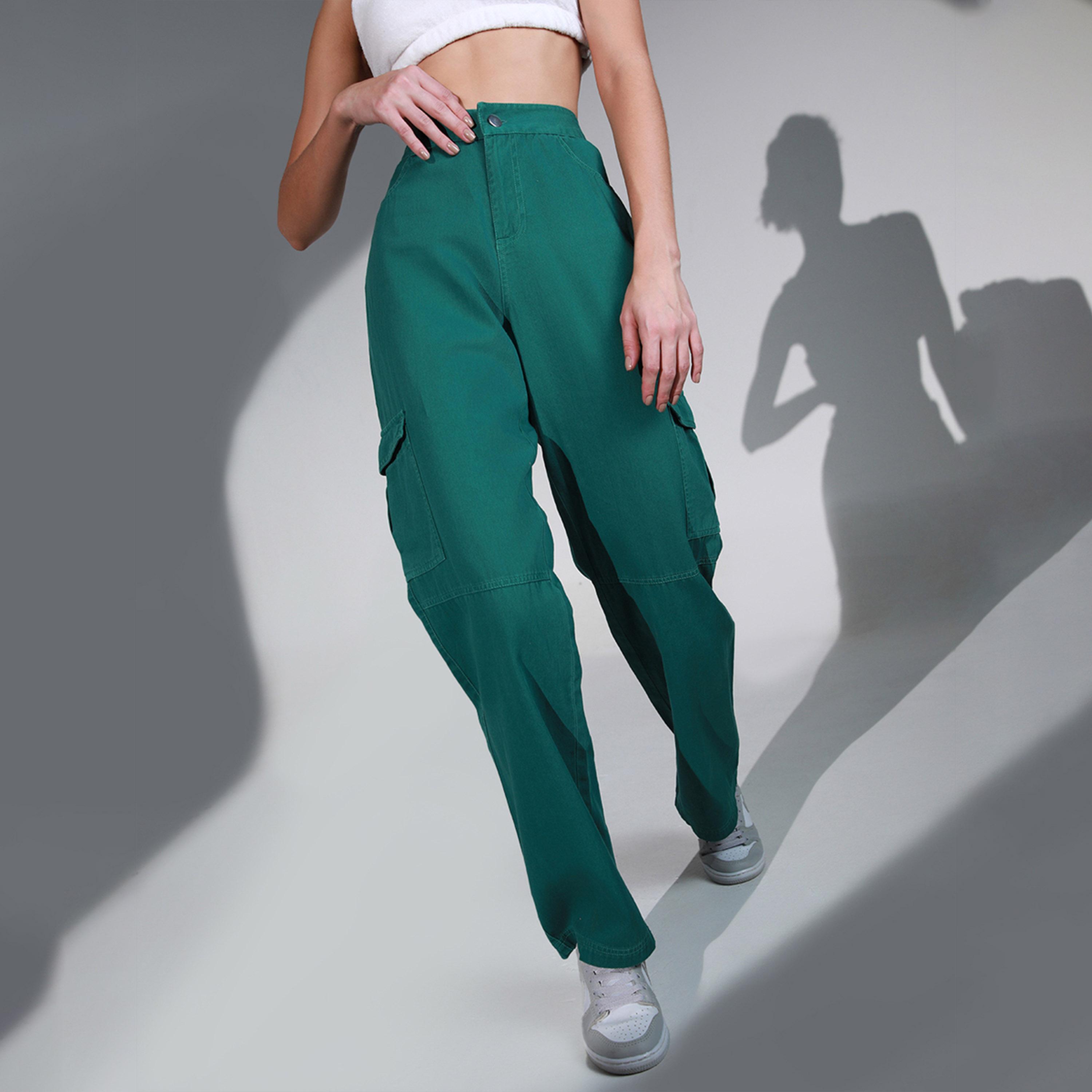 Hubberholme X Styli Women Green Trousers-women-clothing-bottoms-trousers-image-1
